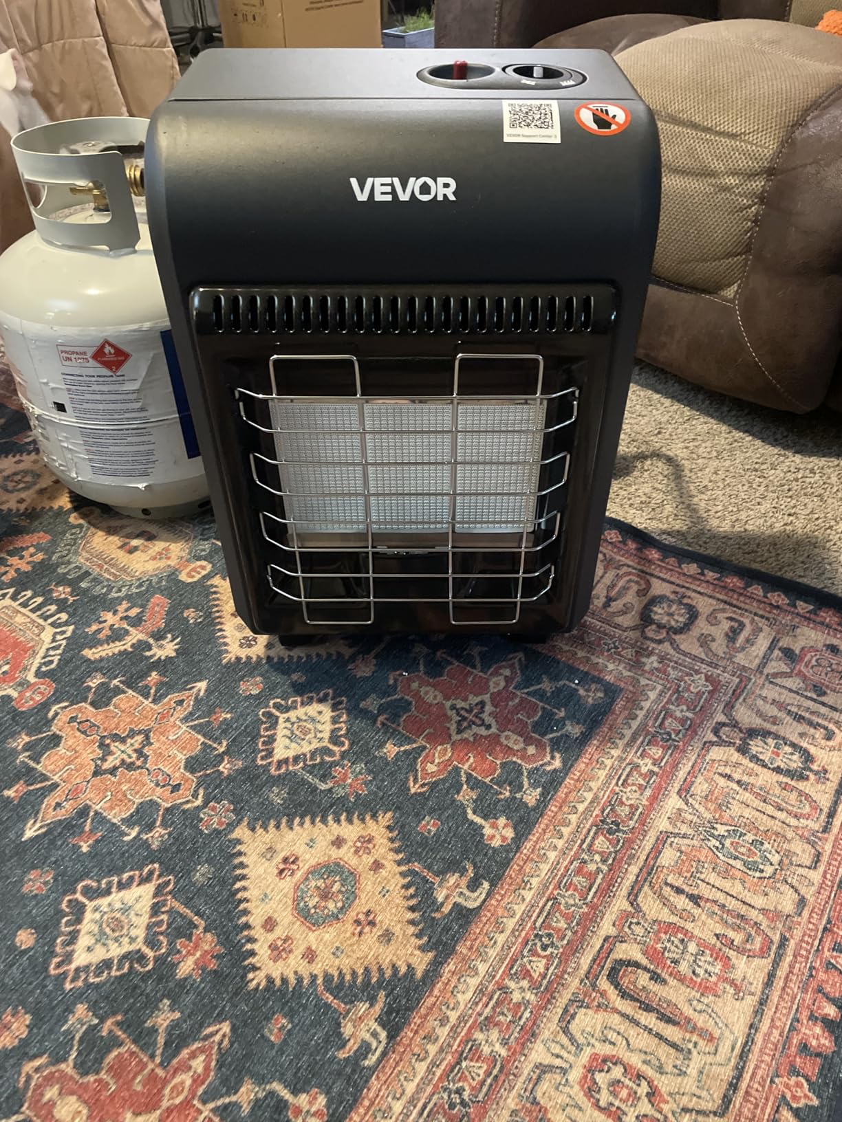 VEVOR Propane Heater, 6000 to 18000 BTU Propane Cabinet Heater with 3 Modes Temp Settings & Tip-over Protection, Garage Radiator Heat up to 450 Sq.Ft customer photo 2