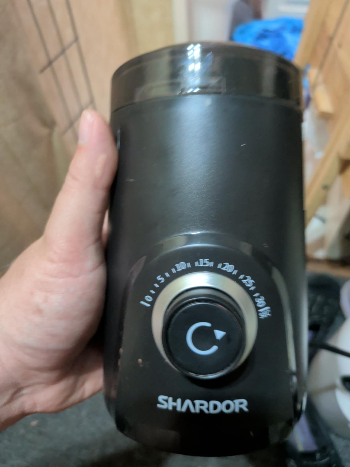 SHARDOR Electric Coffee Grinder, 70g Large Capacity Spice Grinder with Visual Timing Knob for Precise Grind, Quiet Coffee Bean Grinder for Espresso, French Press, Herbs and Grains, Black customer photo 1