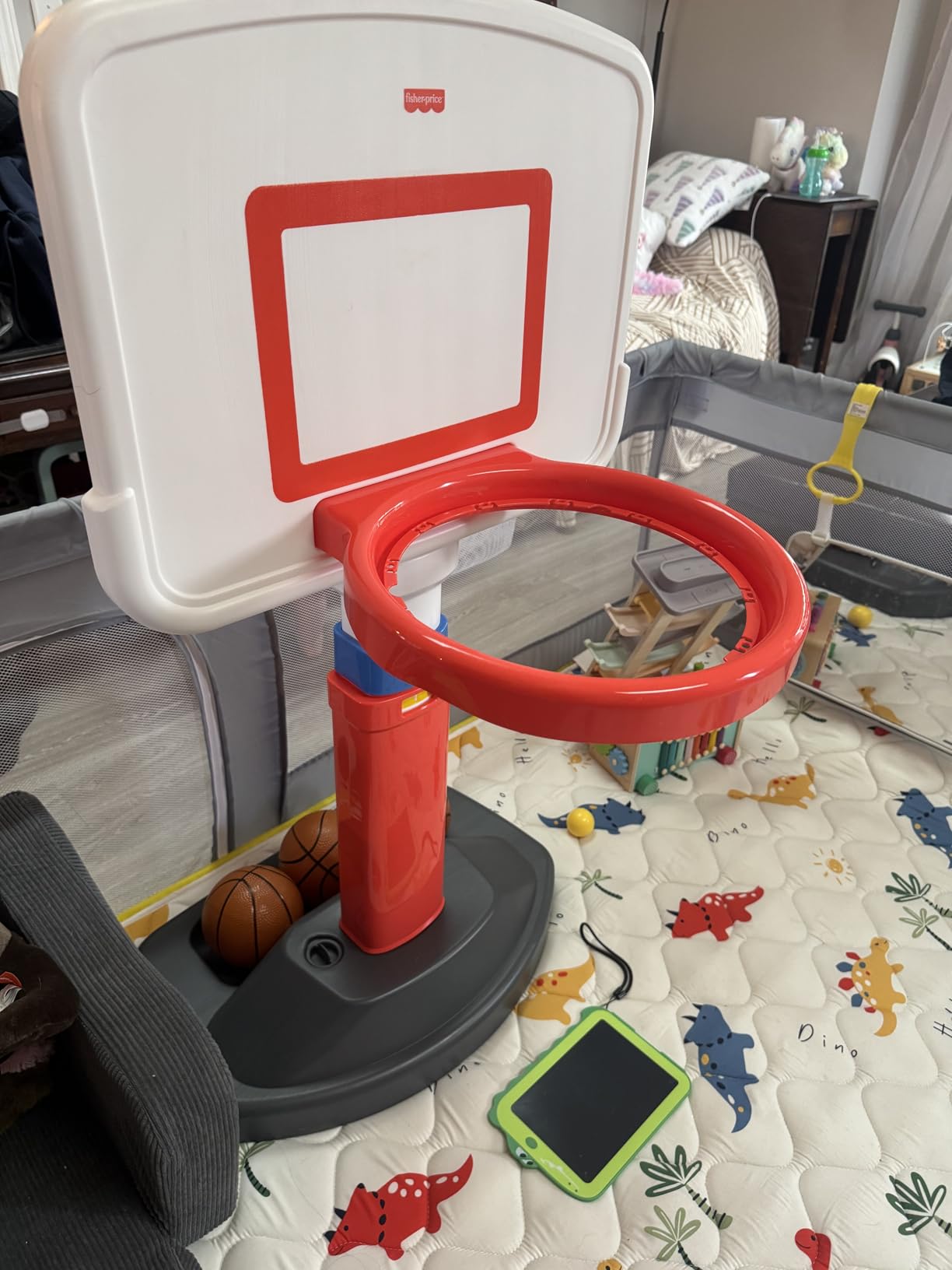 Fisher-Price™ Grow-to-Pro Basketball Hoop for Toddlers & Kids - Adjustable Height Indoor/Outdoor Play Set with Ball, 18 Months - 5 Year customer photo 2