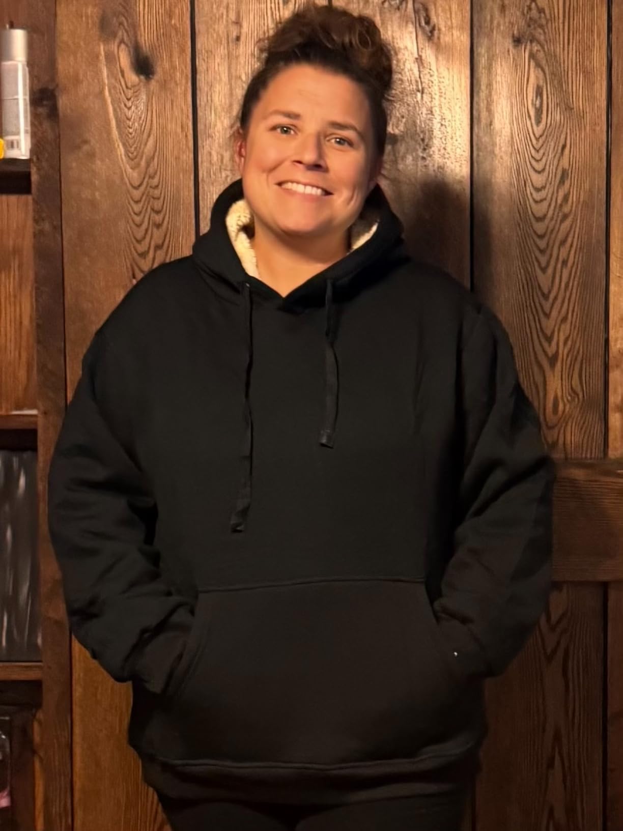 Women's Sherpa Fleece Lined Hoodie Winter Warm Thermal Heavyweight Plain Pullover Thicken Sweatshirt Tops with Pockets customer photo 1