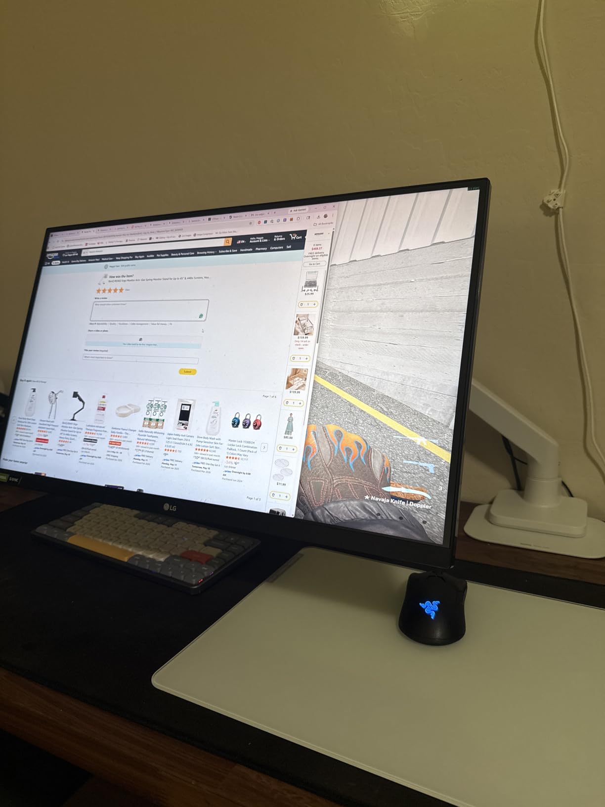 BenQ ErgoArm BDH01 Dual Monitor Arm for 2 Screens Up to 35'' & 44lbs. Black | VESA 75x75, 100x100. Fits desk 12-45mm thick. Heavy duty. Reinforcement plate desktop protect. Top mounting - clamp & grommet customer photo 2