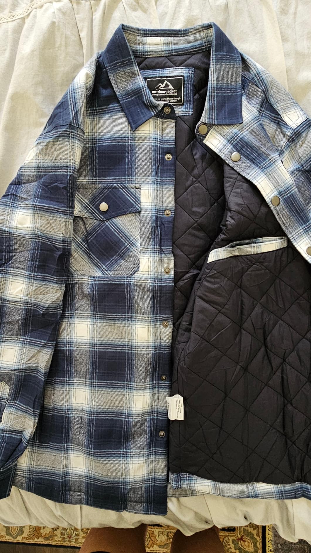 EKLENTSON Men's Flannel Shirt Jacket Quilted Lined Plaid Coats Warm Winter Jacket Thick Button Down Coat with 5 Pockets customer photo 1