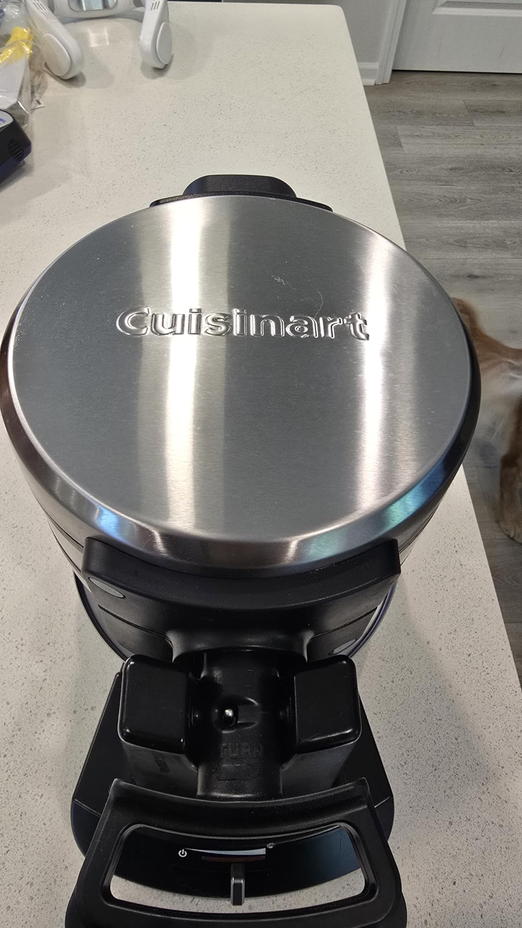 Cuisinart Double Flip Belgian Waffle Maker, Stainless Steel, 1400W | Double flip waffle iron with nonstick plates, ready indicator lights & adjustable browning for every preference, WAF-F40NAS customer photo 1