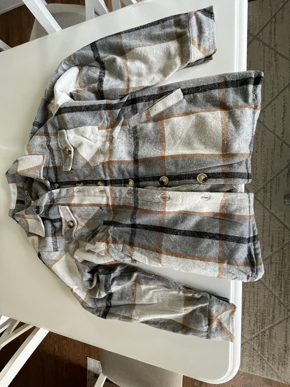 Zeagoo Women's Fleece Sherpa Jacket Casual Long Sleeve Button Down Flannel Shacket Shirt Winter Coat with Pockets customer photo 2