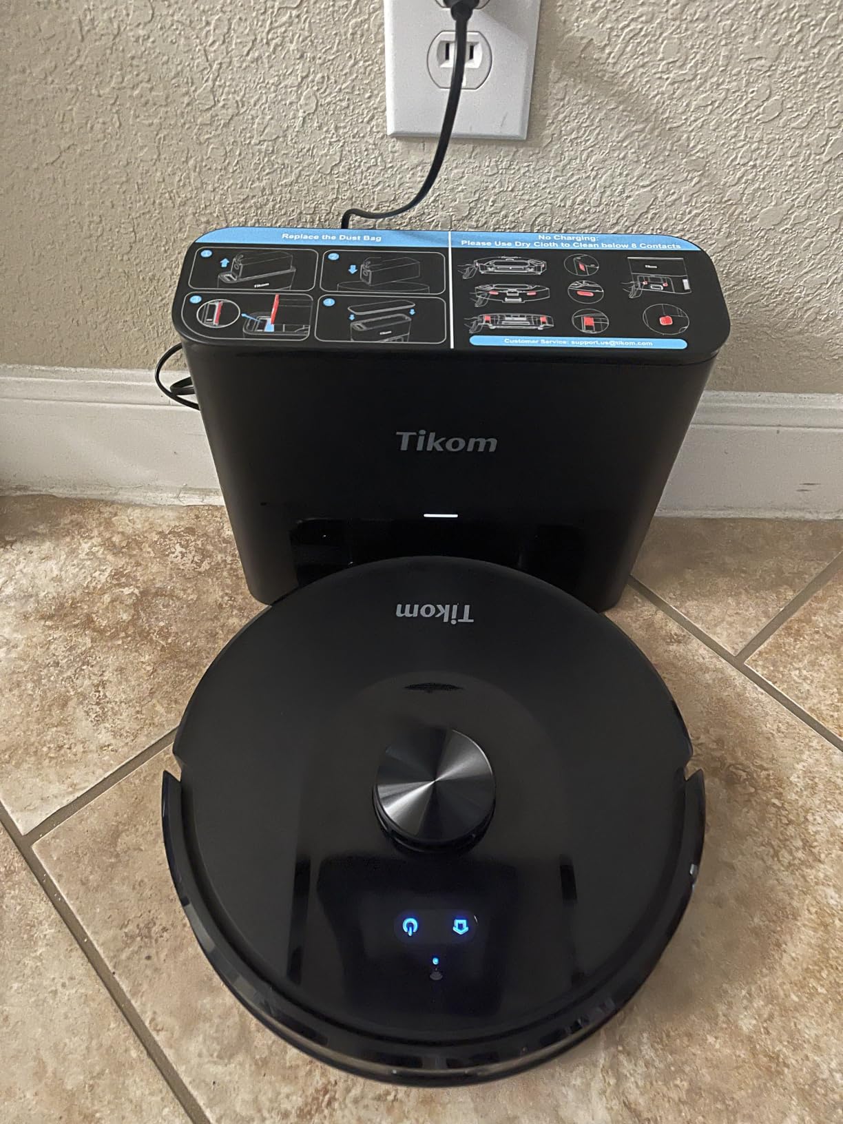 Tikom Robot Vacuum and Mop, 6000Pa Robotic Vacuum Cleaner with Self-Emptying Base, 90 Days Capacity, LiDAR Navigation, Home Mapping, Ideal for Pet Hair, Hard Floors, Carpet (L8000 Plus) customer photo 2