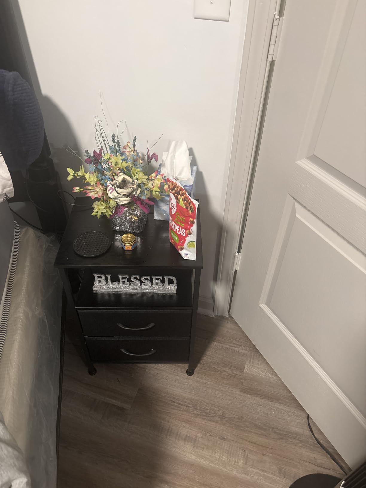 SONGMICS BELLAH Collection - Nightstand with Charging Station and App-Controlled Adjustable LED Lights, Bed Side Table, 2 Drawers and 1 Open Shelf, Modern, Cloud White and Snow White ULGS302WH01S customer photo 2