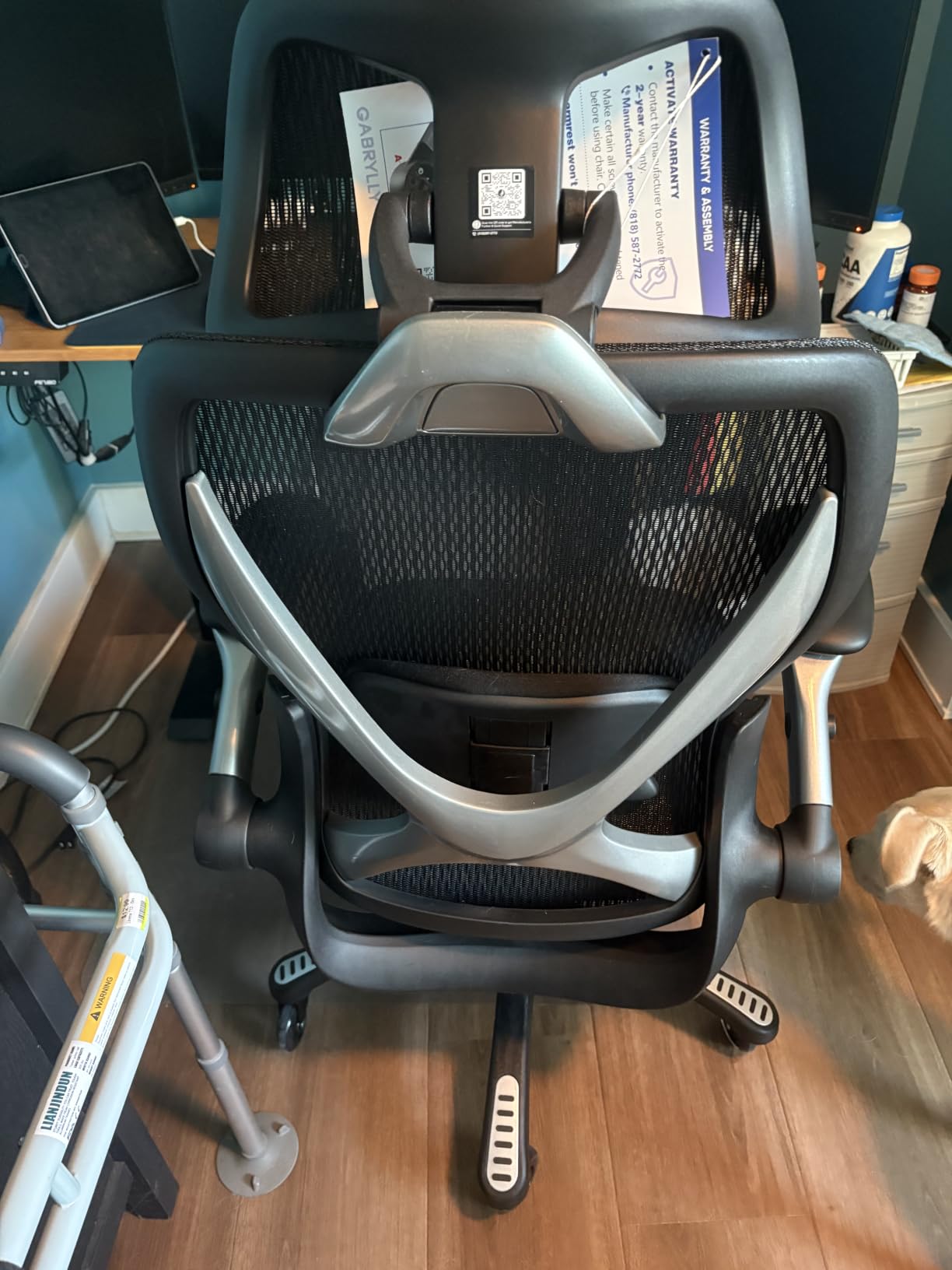 Ergonomic Office Chair with Footrest, 135° Reclining Desk Chair with Adjustable Lumbar Support, 3D Armrest, Headrest & Large Steel Base, 300LBS Heavy Duty Mesh Chair customer photo 2