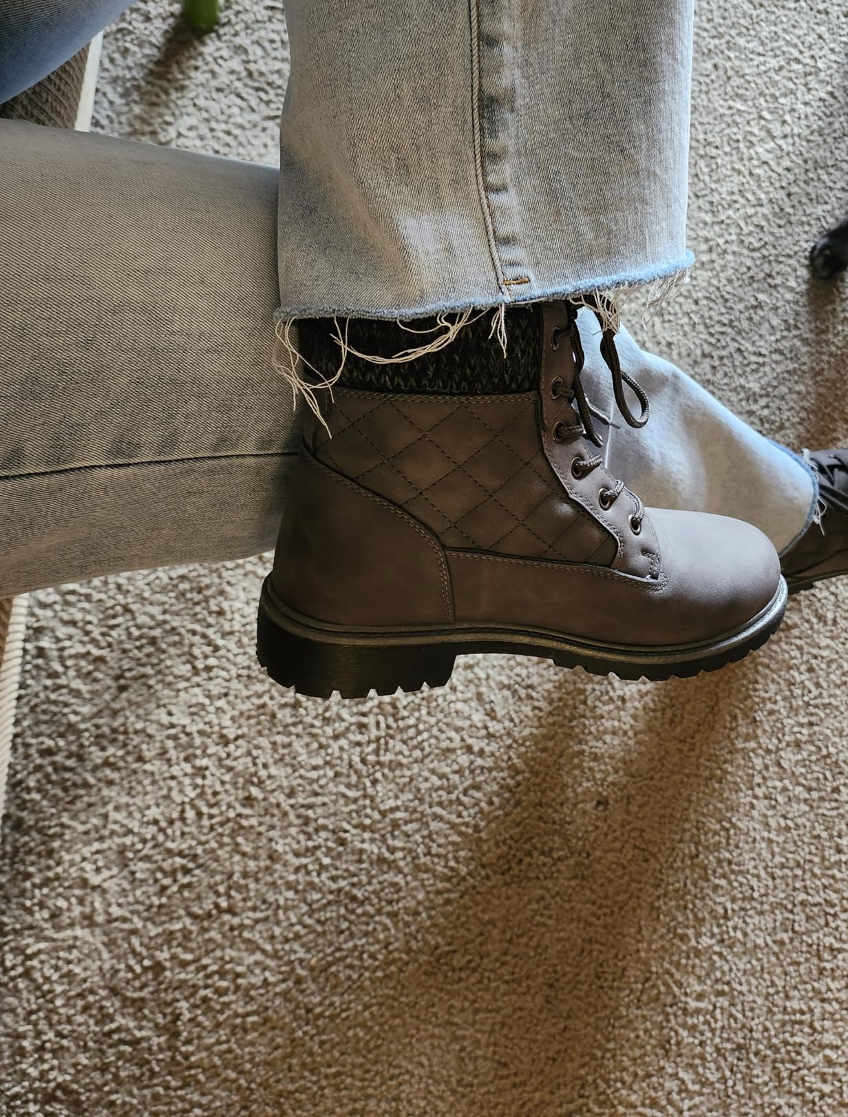 Boots for Women Waterproof Fall Winter Ankle Boots Snow Black Combat Boots Lace Up Non Slip for Hiking Work customer photo 1