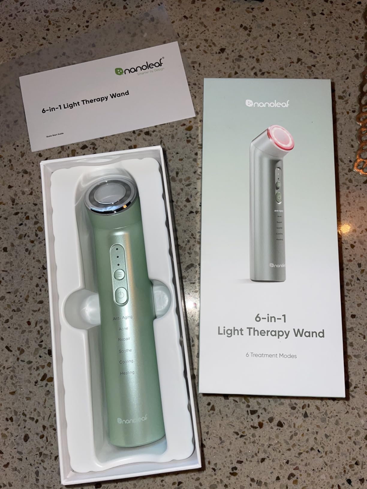 Nanoleaf FDA-Cleared 6-in-1 Light Therapy Wand for Face & Neck, Facial Massager with Red & Blue Light, Vibration, Heat & Cooling, Microcurrent Facial Device for Anti-Aging & Acne customer photo 1