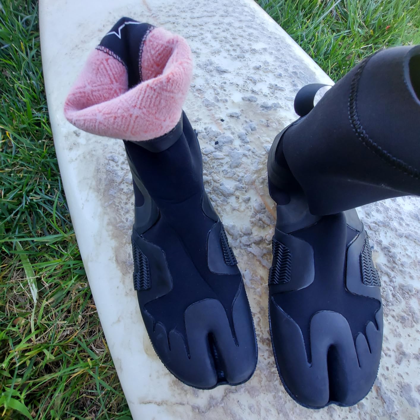 Ho Stevie! 3mm Surfing Wetsuit Booties - Warm, Comfortable, Durable, Grippy Surf Boots - Thermal Lining + GBS Seams customer photo 1
