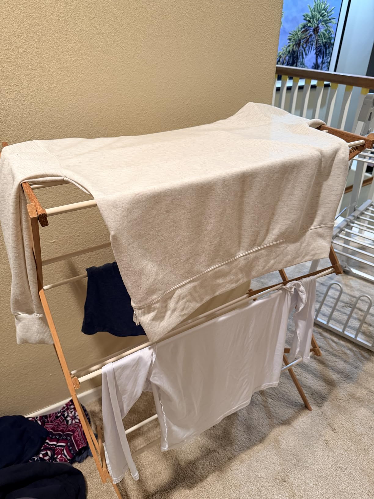Electric Heating Clothes Drying Rack,Foldable Clothes Drying Rack,Suitable for Drying Clothes, Shoes and Socks.Plug & Play,Silvery Gray,Aluminum Alloy,One-Click Switch(39.37×52.56×25.98in) customer photo 2