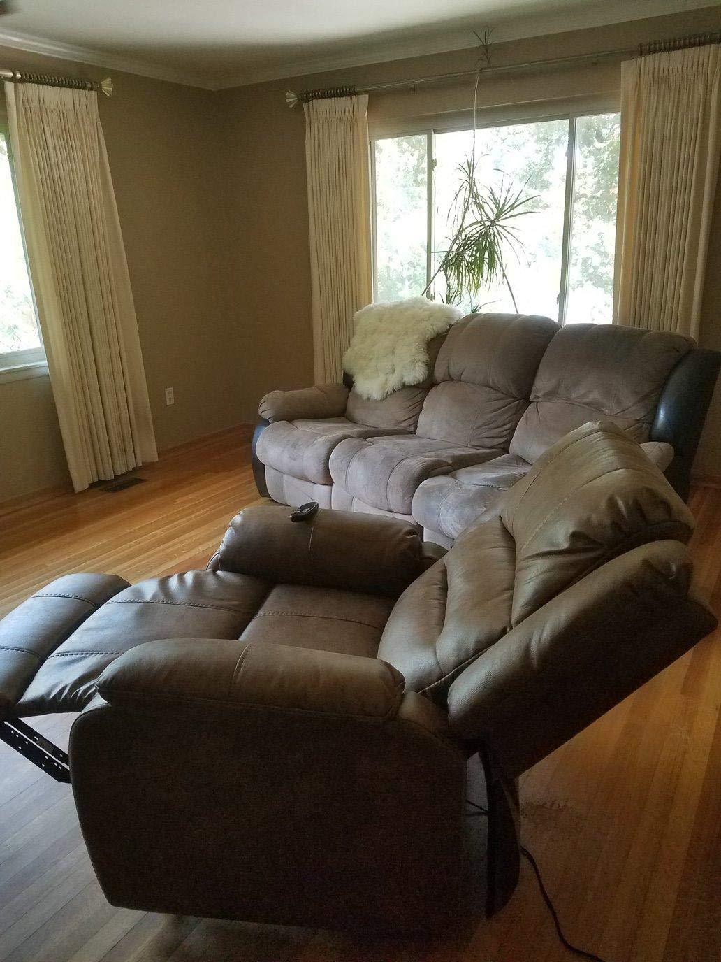 Signature Design by Ashley Crestmeade Modern Dual Motor Power Lift Recliner with Adjustable Backrest, USB Ports, Heat and Massage Function, Dark Brown customer photo 2