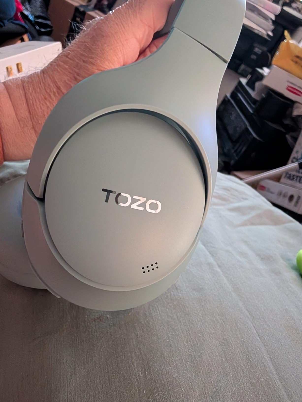 TOZO HT3 Hybrid Noise Cancelling Headphones, 90H Battery Life Wireless Over Ear Bluetooth 6.0 Foldable Headset, AI Voice Assistant with 5 Mics, Connect 2 Devices and Hi-Res Sound, 32 EQ Audio Presets customer photo 1