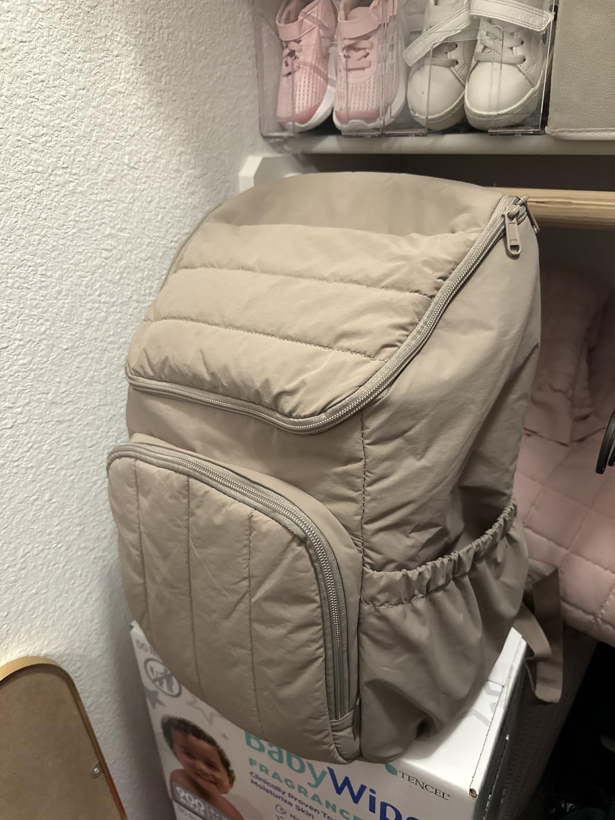 BAGSMART Diaper Bag Backpack with Changing Pad, Insulated Bottle Holders | Large Capacity, Water-resistant, Puffer Travel Baby Bag for Mom Dad Girl Boy, Panaleras Para Bebe, Baby Shower Gifts customer photo 1