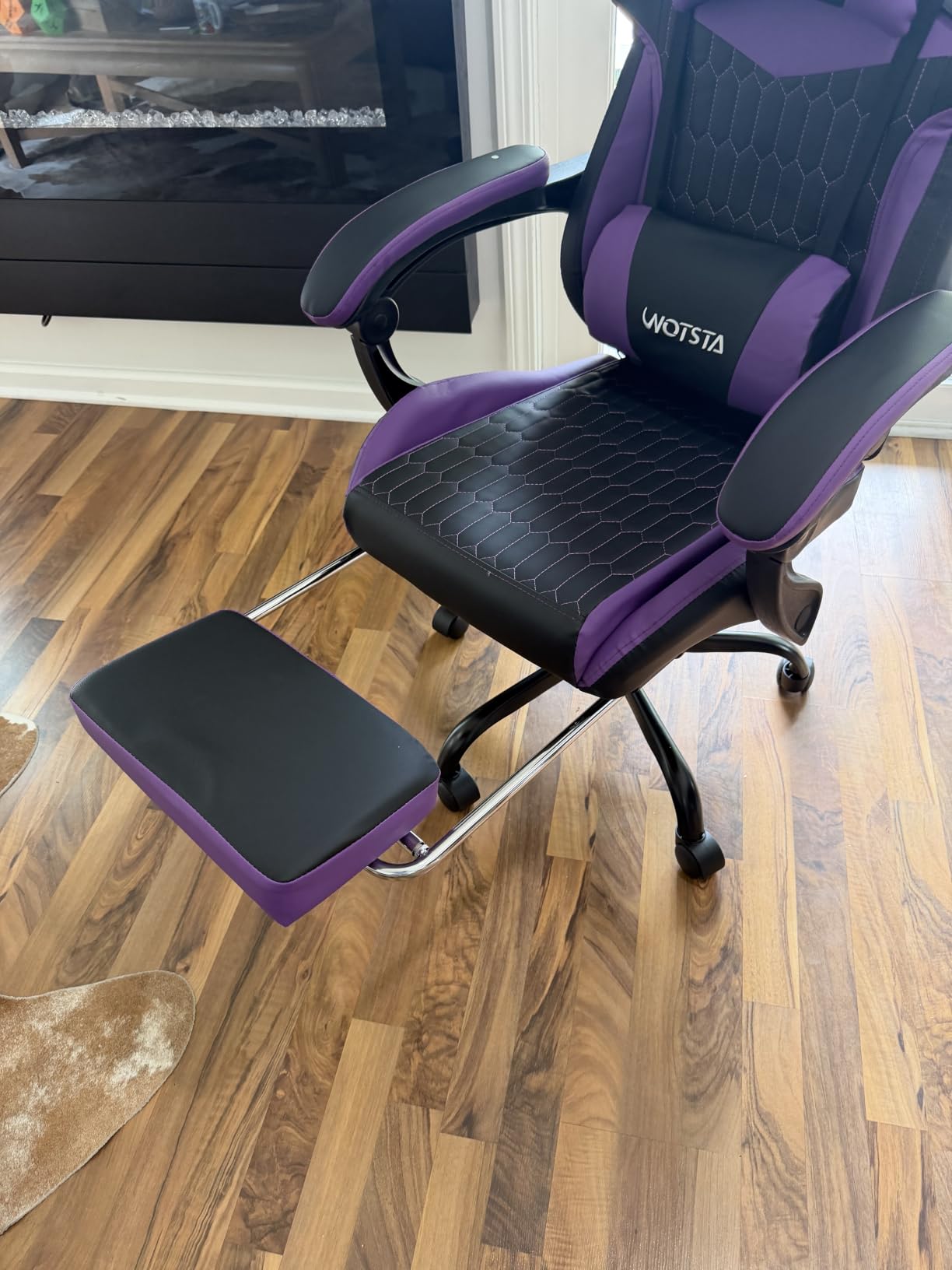 Gaming Chair with Footrest, High Back Gaming Chairs PVC Leather Ergonomic Gamer Chair with Adjustable Headrest Lumbar Support Racing Style Video Gaming Chair for Office/Home (Black Grey) customer photo 1