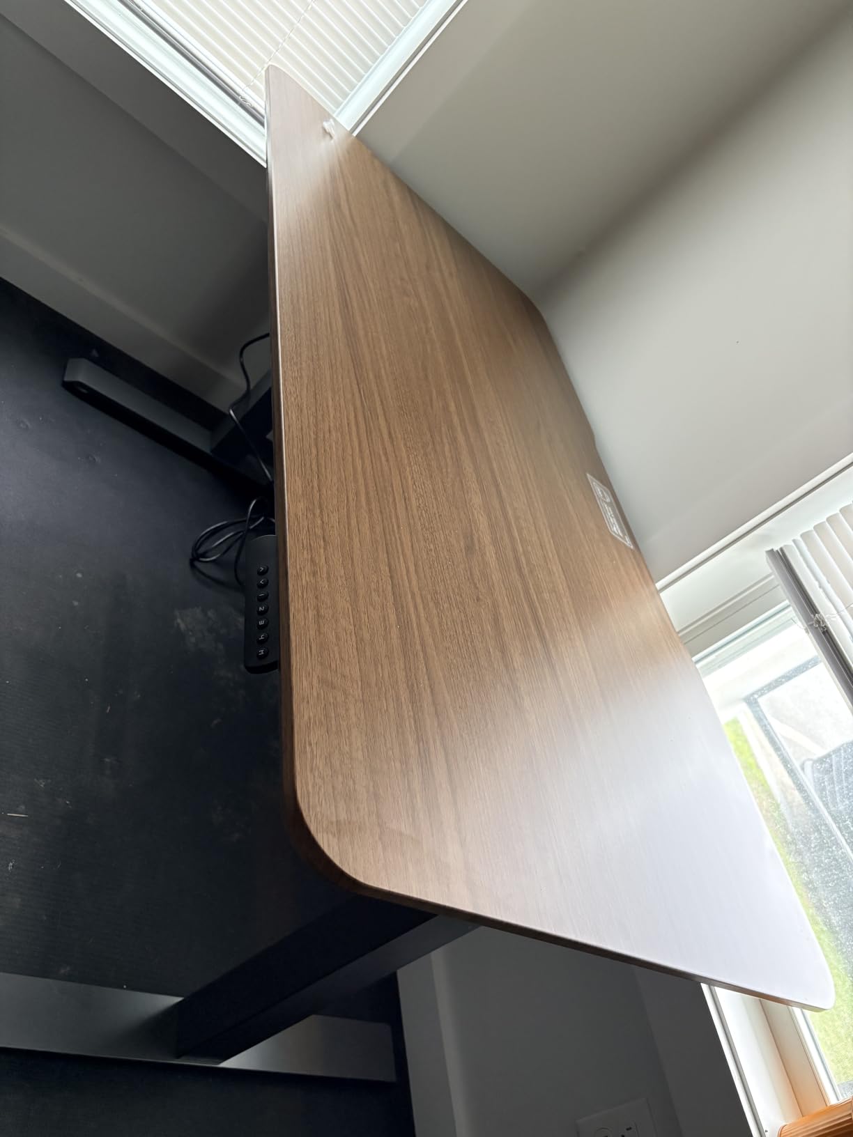 Vari Classic Electric Standing Desk - VariDesk Height Adjustable Sit/Stand Desk - Dual Motor with Memory Presets, Stable T-Style Legs - Gaming or Home Office Workstation - 72x30, Walnut/Black customer photo 1