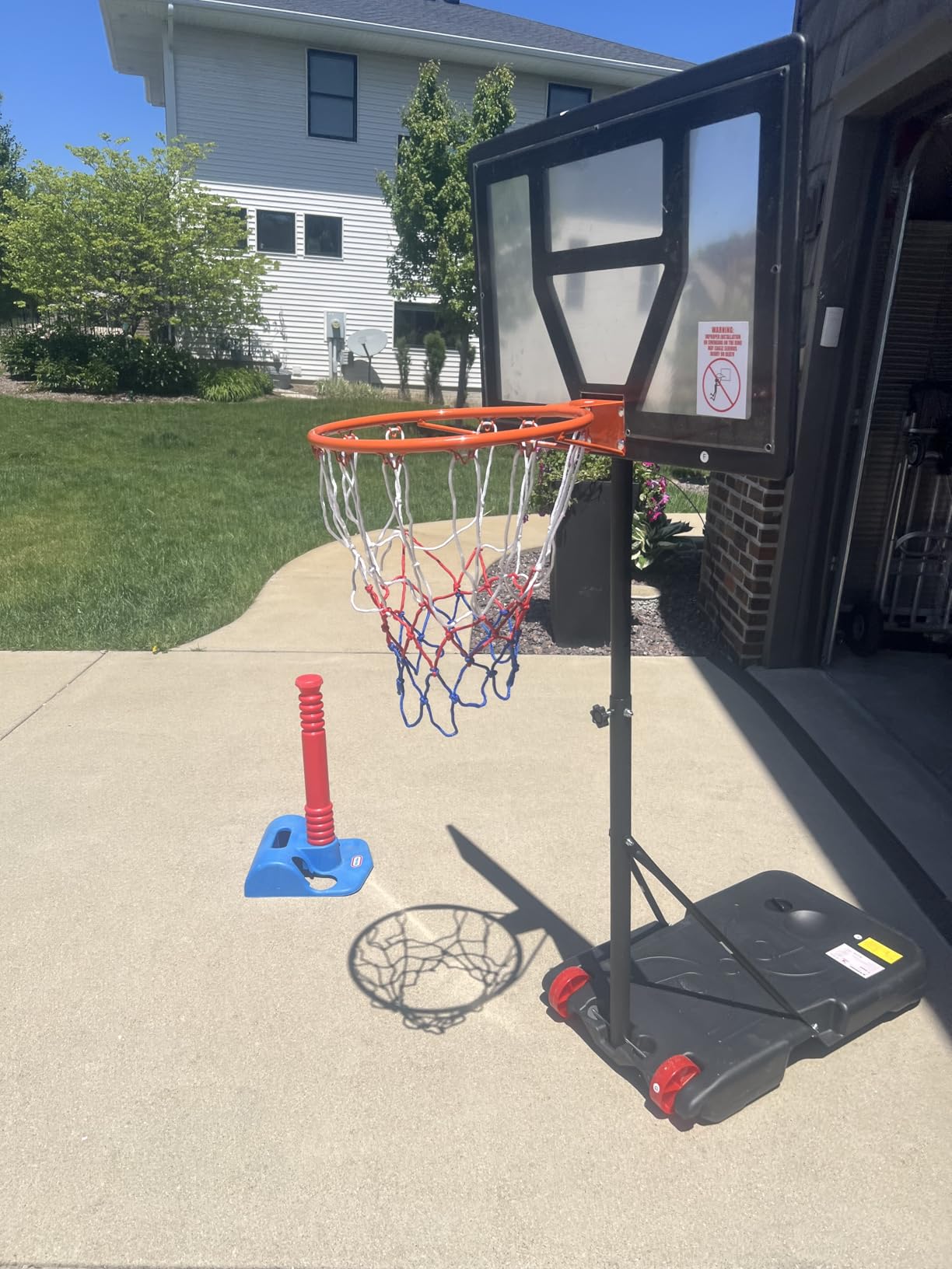Yohood Kids Basketball Hoop Outdoor Height Adjustable 3-7 FT, Portable Basketball Goal System for Kids Youth Teens in Backyard/Driveway/Indoor, Shatterproof Backboard and Stable Base customer photo 1