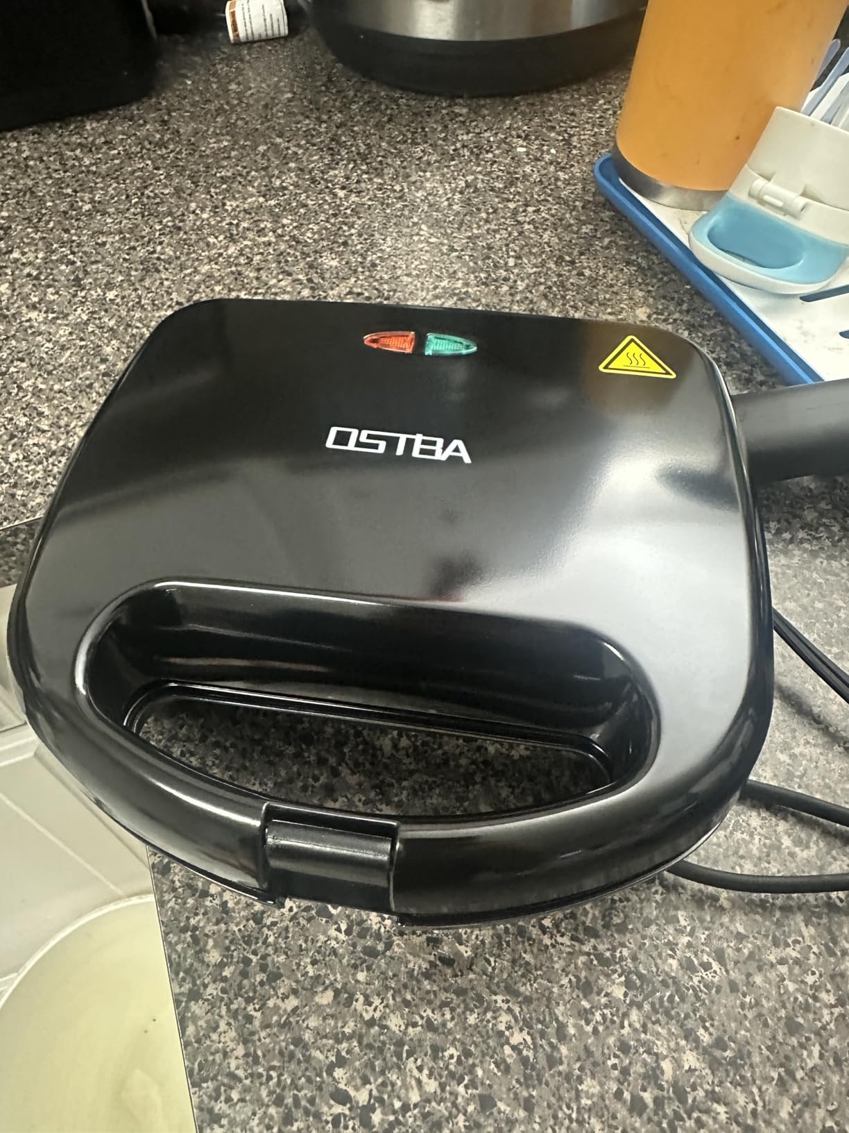 OSTBA Sandwich Maker & Panini Press, 2 Slice Grilled Cheese Maker with Non-stick Grill Plates, Indicator Lights, Cool Touch Handle, Easy to Clean and Store, 750W customer photo 2