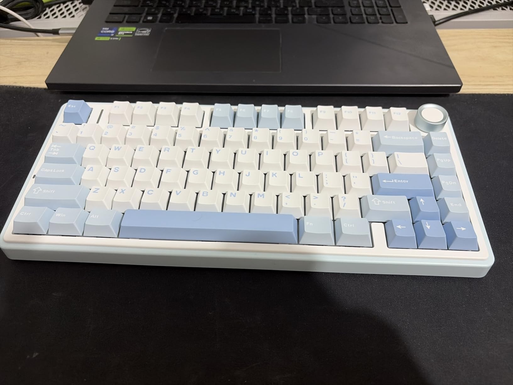 AULA F75 75% Wireless Mechanical Keyboard, Hot Swappable Creamy Keyboard, Pre-lubed Linear Switches, 2.4GHz/Type-C/BT5.0, RGB Backlit Gaming Keyboards (White&Brown) customer photo 1