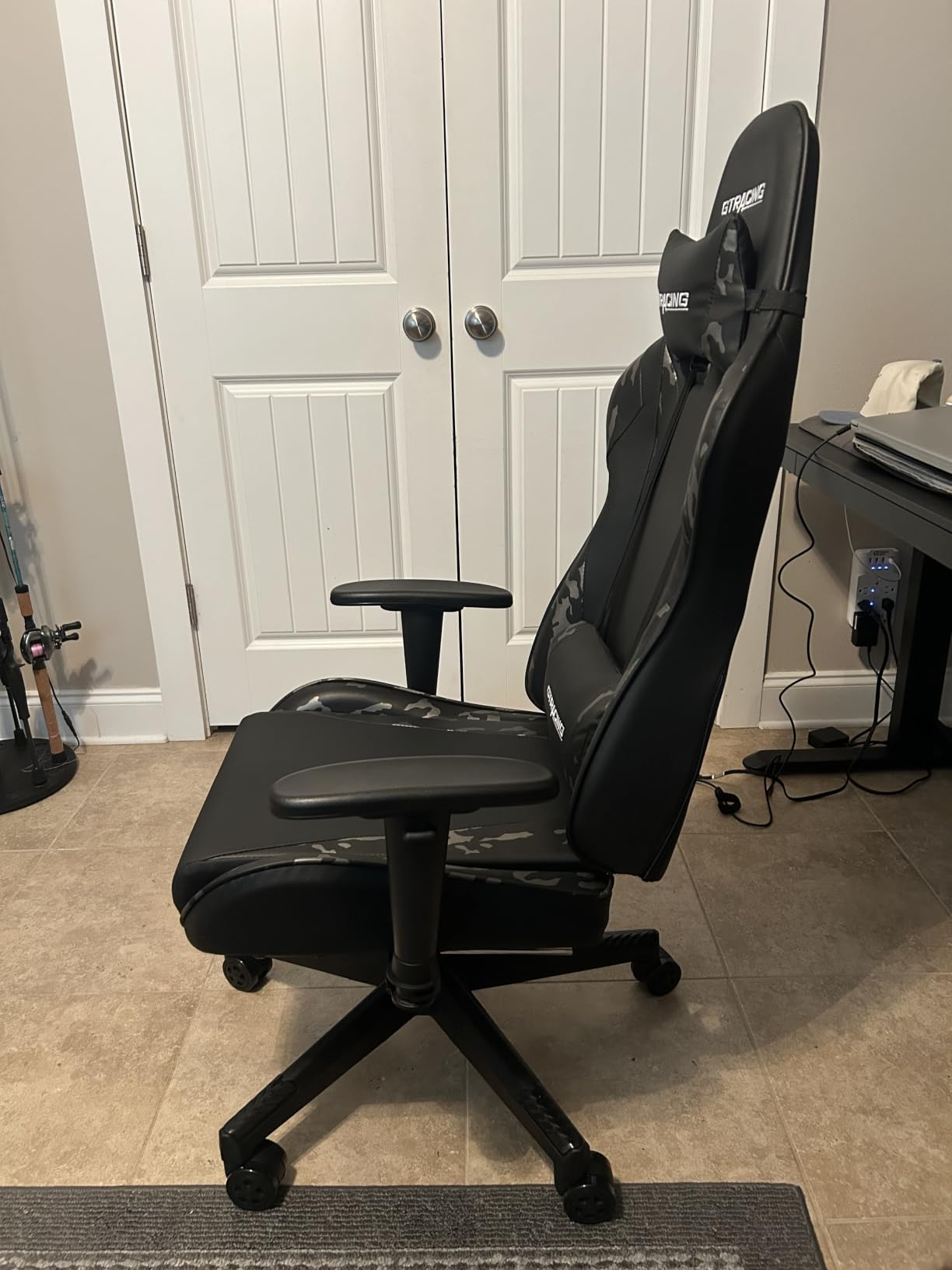 GTPLAYER Gaming Chair with Footrest, Ergonomic Computer Game Desk Chair, Reclining Game Chair Seat Height Adjustment, Swivel Rocker with Headrest and Lumbar (Grey) customer photo 1