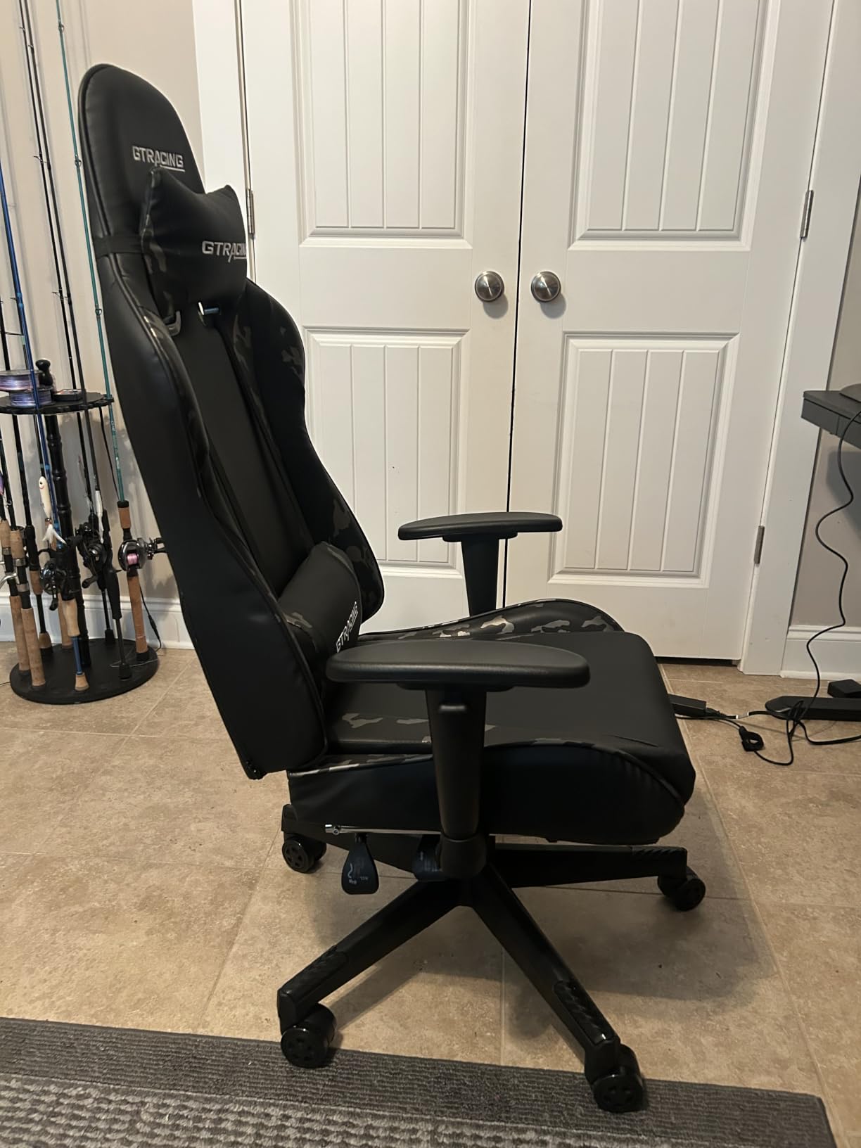 GTPLAYER Gaming Chair with Footrest, Ergonomic Computer Game Desk Chair, Reclining Game Chair Seat Height Adjustment, Swivel Rocker with Headrest and Lumbar (Grey) customer photo 2
