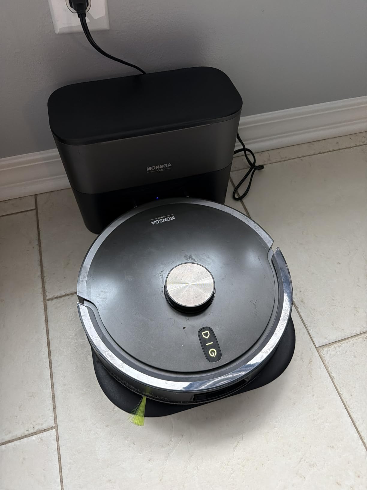 MONSGA Robot Vacuum and Mop, 90 Days Self-Emptying with 8000Pa Suction, Dual Anti-Tangle for Pet Hair, Carpet and Hard Floor, LiDAR Navigation, Smart Mapping, 160Mins Runtime, APP & Voice Control customer photo 2