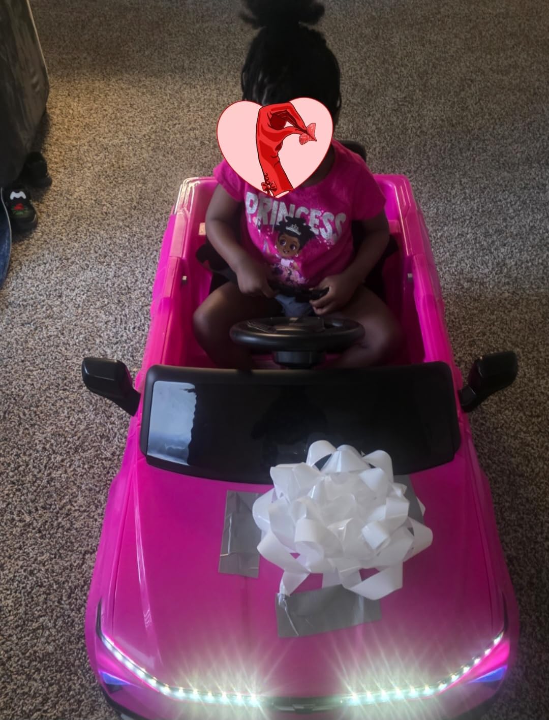 24V Licensed Chevrolet Silverado Electric Car for Kids, Ride on Toys with Remote Control, Soft Start, LED Lights, Music Player, Seat Belts, Easy to Assemble, Black customer photo 2