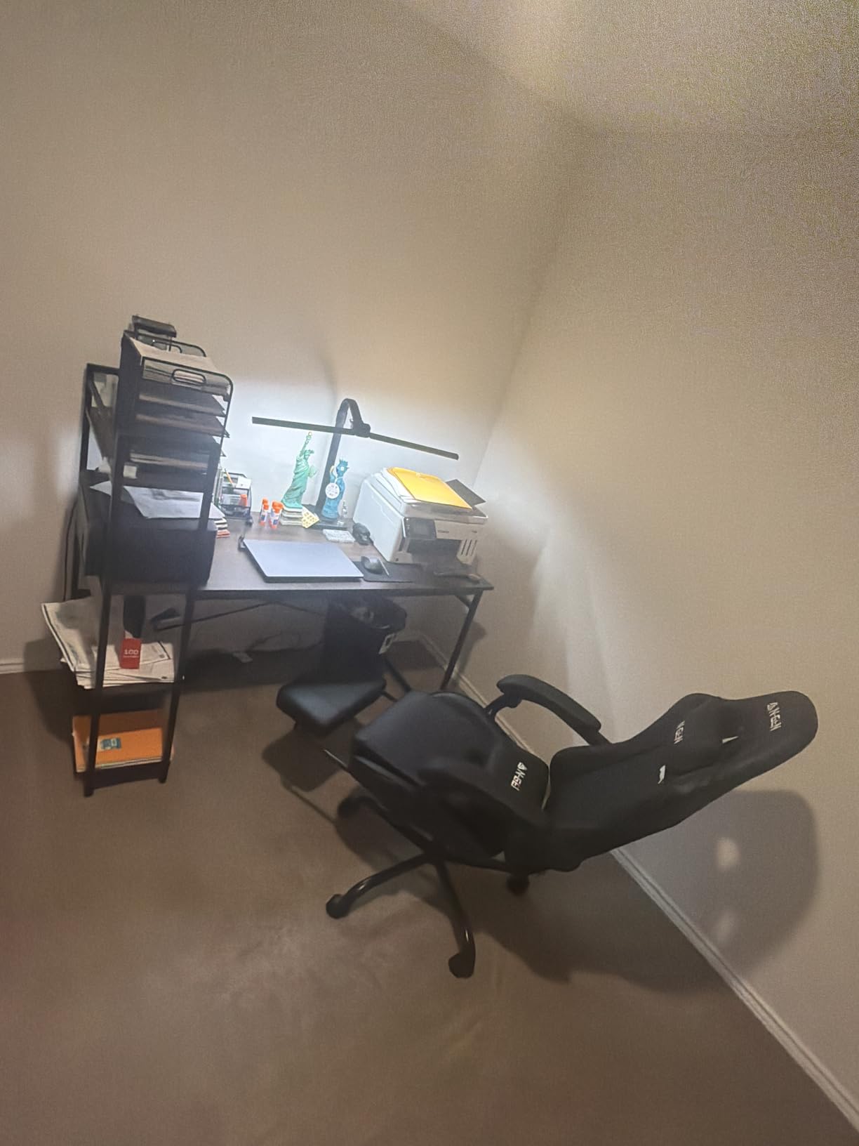 N-GEN GAMING Video Gaming Chair with Footrest Lumbar Support for Home Office High Back Recliner Height Adjustable Ergonomic Comfy Leather Computer Desk Chair (Carbon Black) customer photo 2