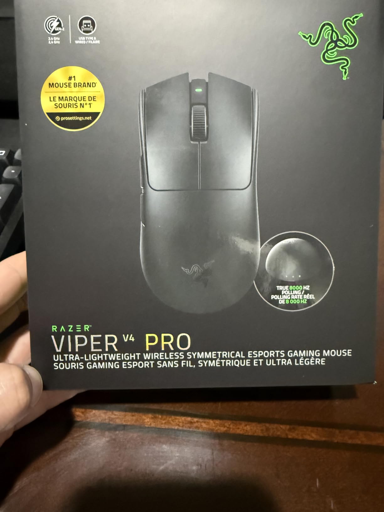 Razer Viper V4 Pro Wireless Esports Gaming Mouse - 49g Ultra Lightweight, Fast & Precise, 50K DPI Optical Sensor, 8K Polling, Gen-4 Optical Switches, Scroll Wheel, USB-C Charging, for PC & Mac - Black customer photo 1