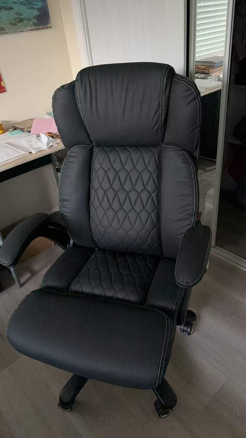 700lbs Big and Tall Office Chair - Heavy Duty Executive Desk Chair with Inflatable Lumbar Support, Extra Wide Padded Seat, Flip-up Arms, Metal Base & Quiet Rubber Wheels, High Back Ergonomic Chair customer photo 1
