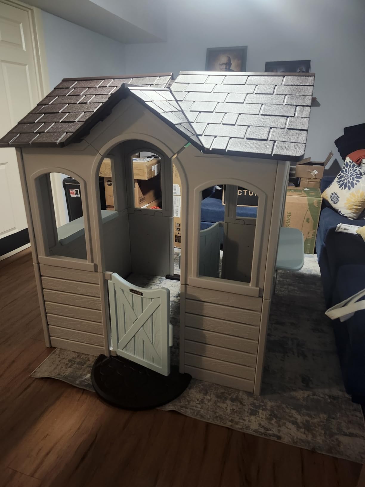 Lifetime Indoor Outdoor Kids Playhouse, Two Store Windows and Farm-Style Half Doors, Spacious Interior, Easy Snap Together No Tools Assembly, Durable Low-Maintenance Construction for Ages 3-8 customer photo 1
