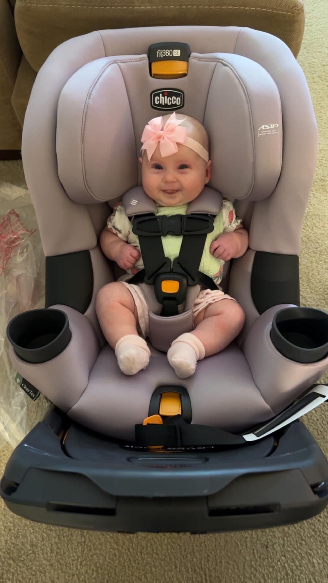 Chicco Fit360 SE ClearTex Rotating Car Seat, 360 Degree Convertible, 12-65 lbs, Rear/Forward-Facing, GREENGUARD Gold, Machine-Washable, 15-Position Headrest, Stellar/Blue customer photo 1