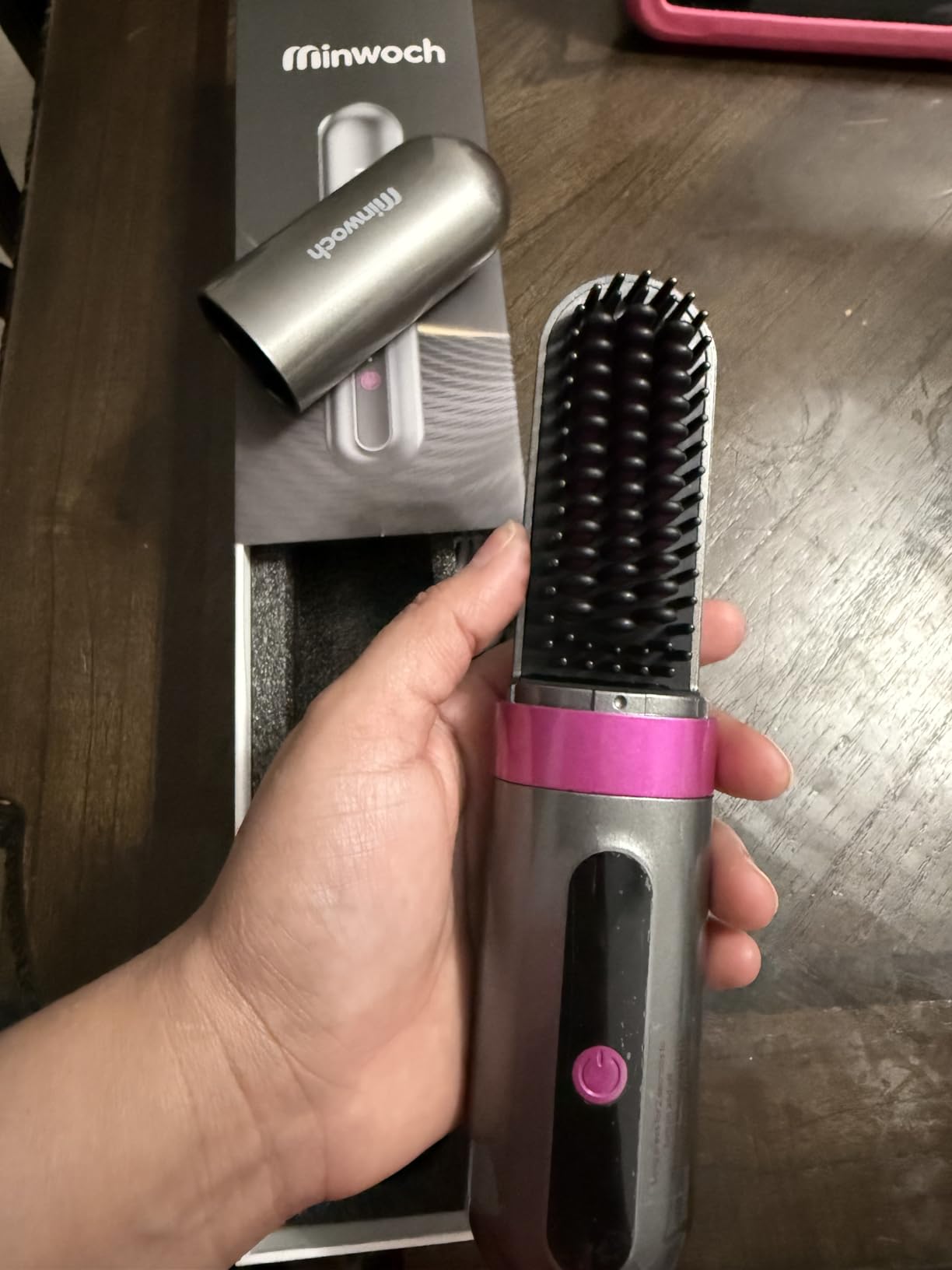 2026 Upgraded Cordless Hair Straightener Brush, Ionic & Anti-Frizz, Ceramic Tourmaline MCH Fast Heating, Anti-Scald, 3 Temp Settings, 4000mAh Type-C Fast Charging, Portable Hot Comb for Women customer photo 2