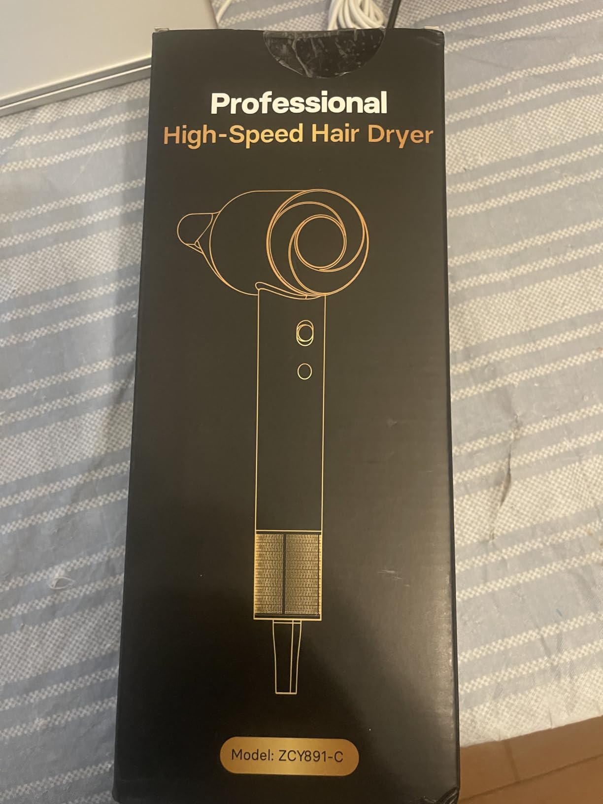 Hair Dryer, 160,000 RPM High-Speed Ionic Blow Dryer with Diffuser, Professional Hairdryer for Fast Drying, 500 Million Negative Ions, Low Noise Compact Hair Blow Dryer for All Hair Types, Gold customer photo 1