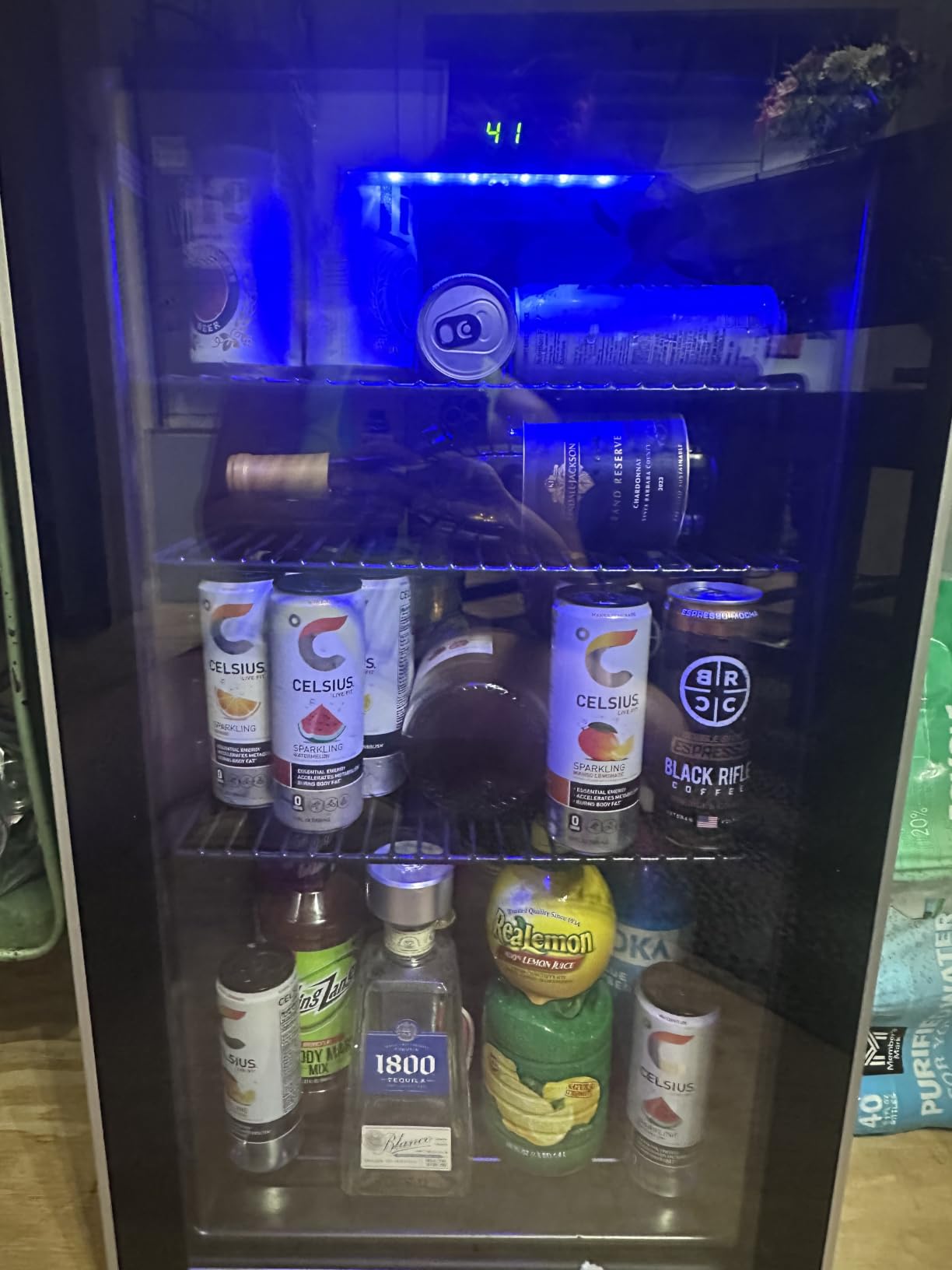 Antarctic Star 12 Bottle Wine Cooler Beverage Refrigerator Mini Fridge Clear Glass Door Quiet Counter Top Cellar for Beer Soda Bar 1.3 cu.ft customer photo 1