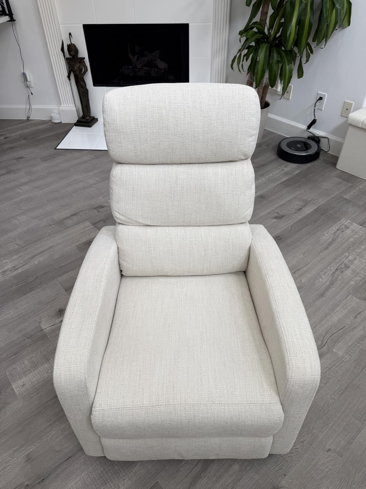 Furnimart Small Manual Recliner Chair for Compact Spaces, Overstuffed Chenille, Chunky Cushion, Comfortable Single Sofa Recliner for Adults, Ideal for Living Room, Bedroom, Home Theater, Gray customer photo 2