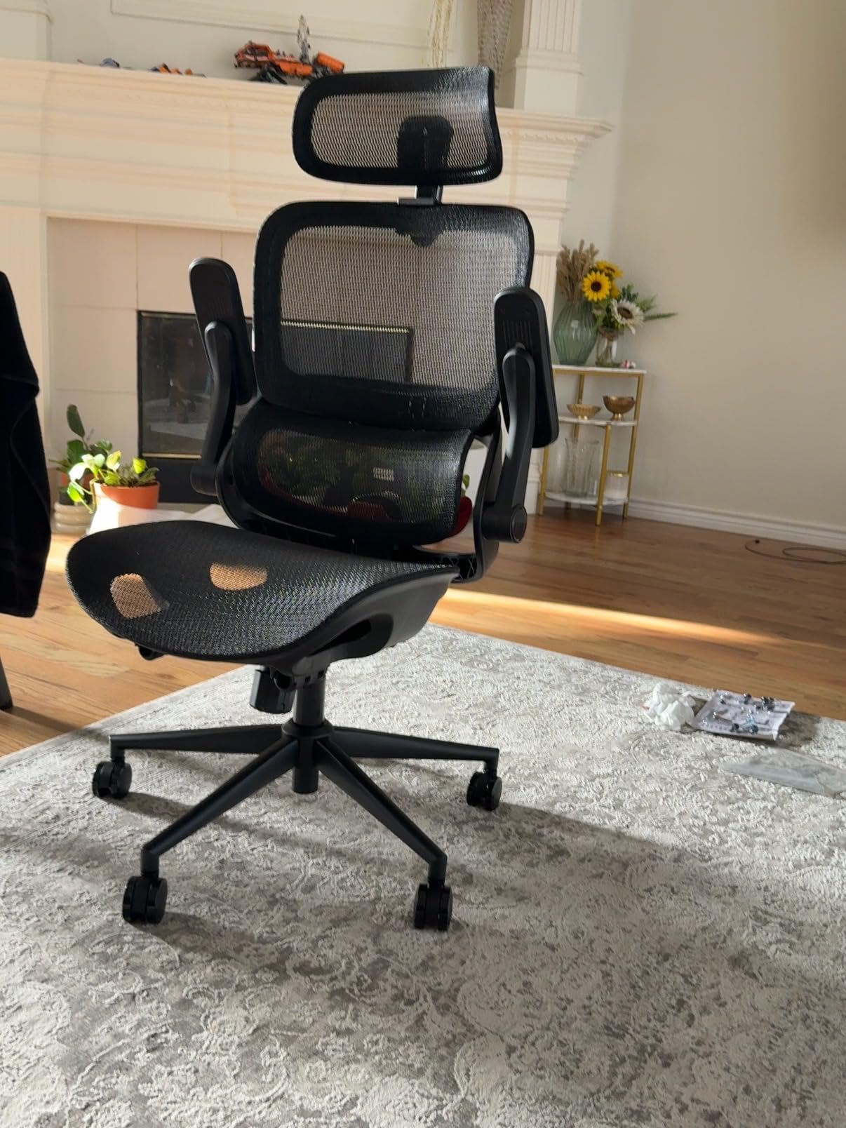 SIHOO B100 Mesh Office Chair, Comfy Ergonomic Office Chair | Mesh Office Chair with Adaptive Lumbar Support, Desk Chair with Wide Headrest, 300 LBS Grey customer photo 1