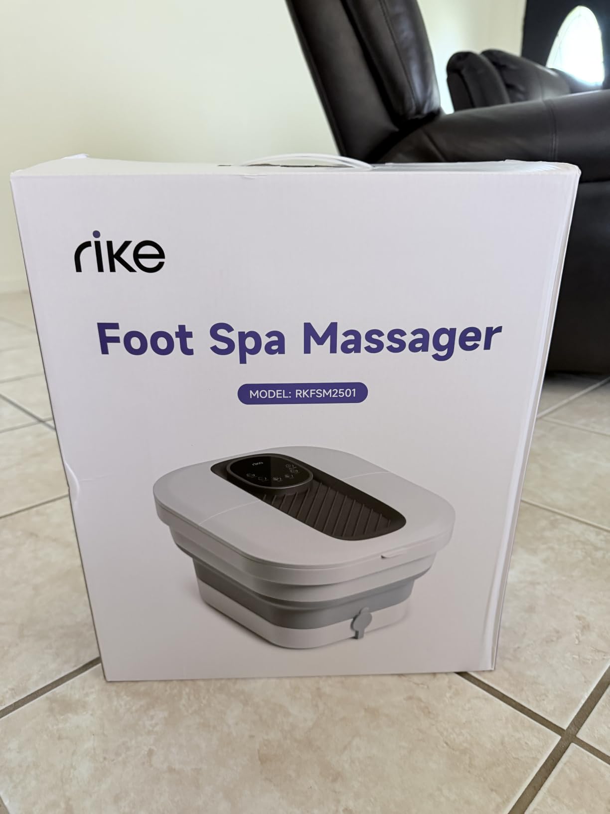 RIKE Collapsible Foot Spa with Fast PTC Heating and Massage, 14 Temp Control Precise Heated Foot Bath, Smart Digital Touch Screen & Ambient Light customer photo 1