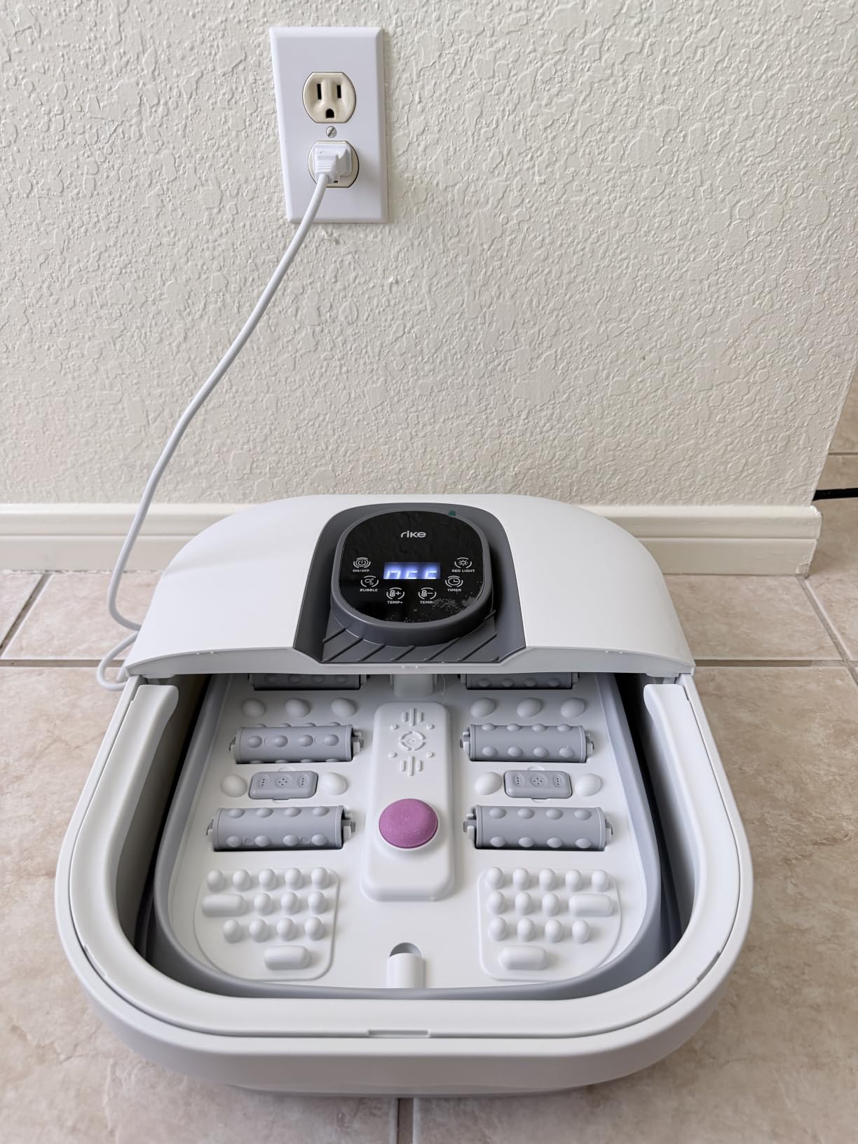 RIKE Collapsible Foot Spa with Fast PTC Heating and Massage, 14 Temp Control Precise Heated Foot Bath, Smart Digital Touch Screen & Ambient Light customer photo 2