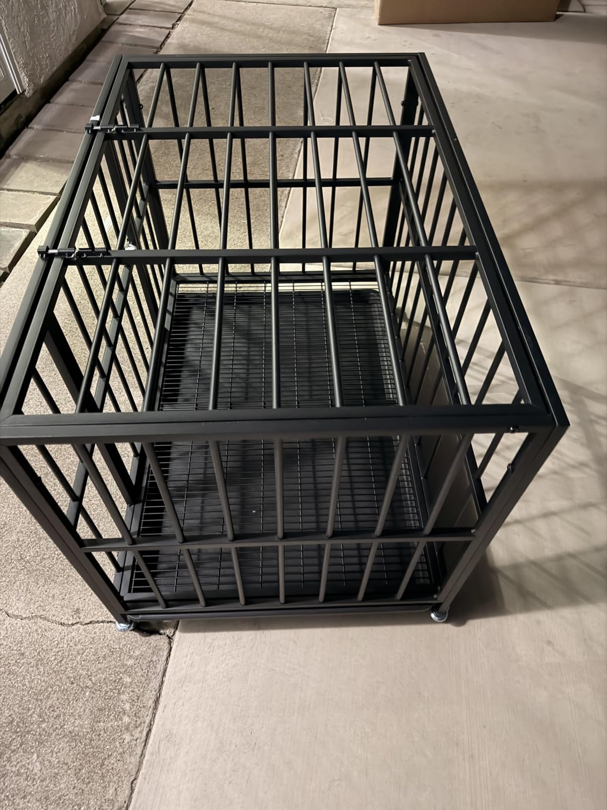 48 Inch Heavy Duty Indestructible Dog Crate for Large Dogs, Escape Proof Dog Kennel Indoor with Removable Tray and Lockable Wheels, Easy to Clean, XL Dog Cage for Large and Medium Dogs customer photo 2