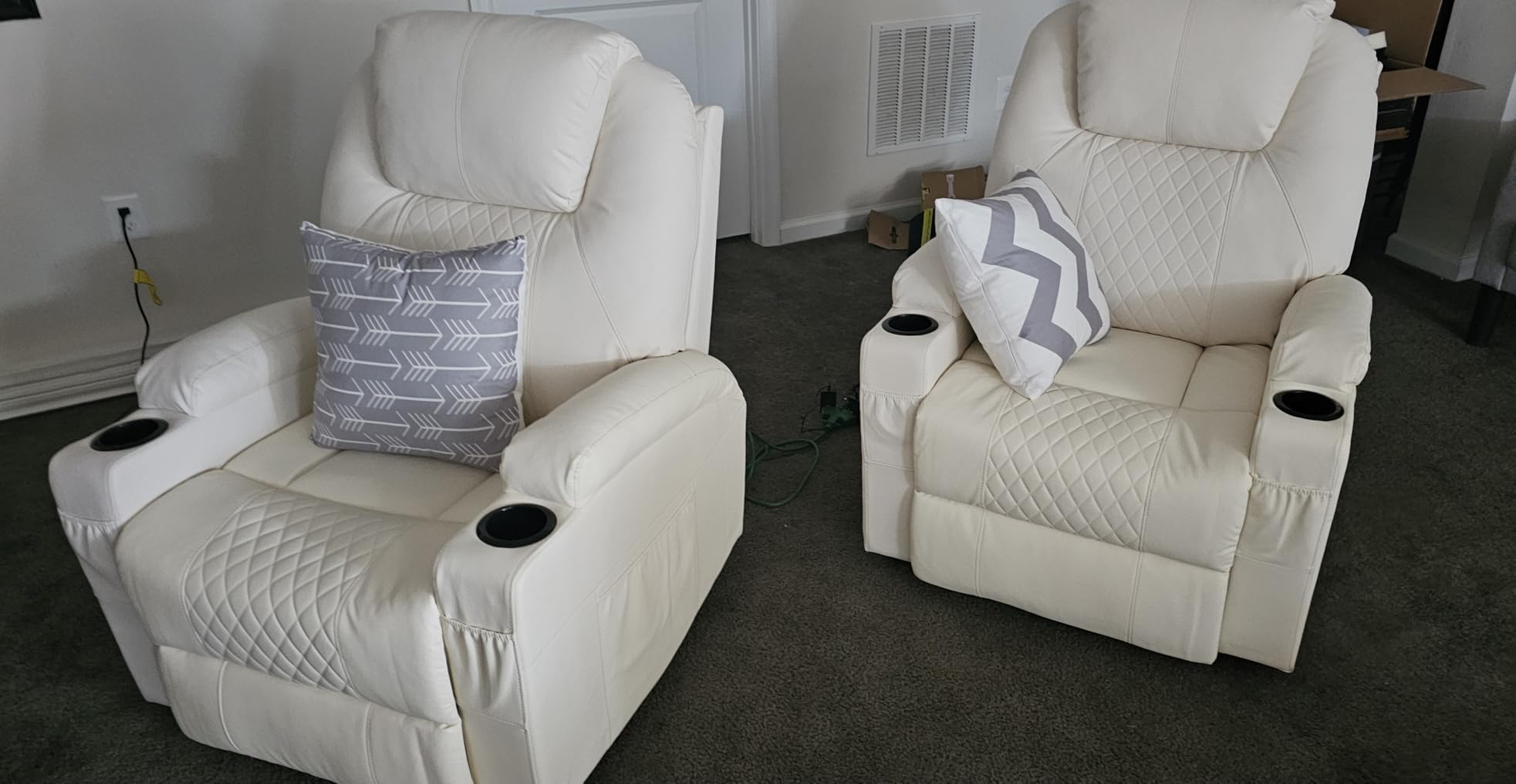 Power Recliner Chair with Heat and Massage for Adults - Zero Wall Hugger Electric Recliner Sofa for Small Space, Home Theater Seating with LED Lights, Cup Holders, Side Pocket, USB Port customer photo 2