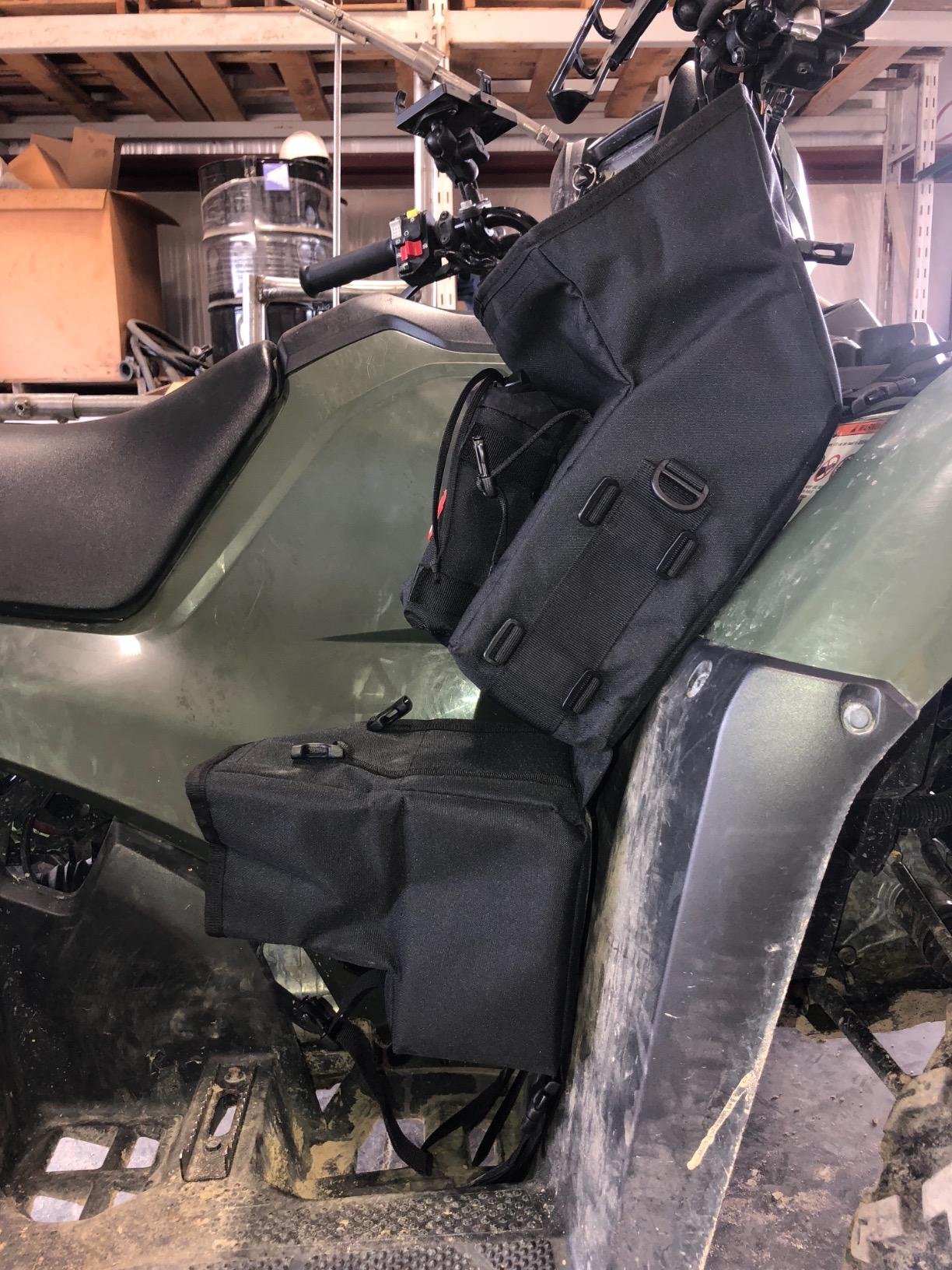 Bushwhacker ATV Fender Bag Black - Cargo Storage Pack for Front and Rear Fender Beside Tank Rack - Durable Waterproof Resistant UTV Accessories for Roll Cage and Bar Gear Organizer customer photo 1