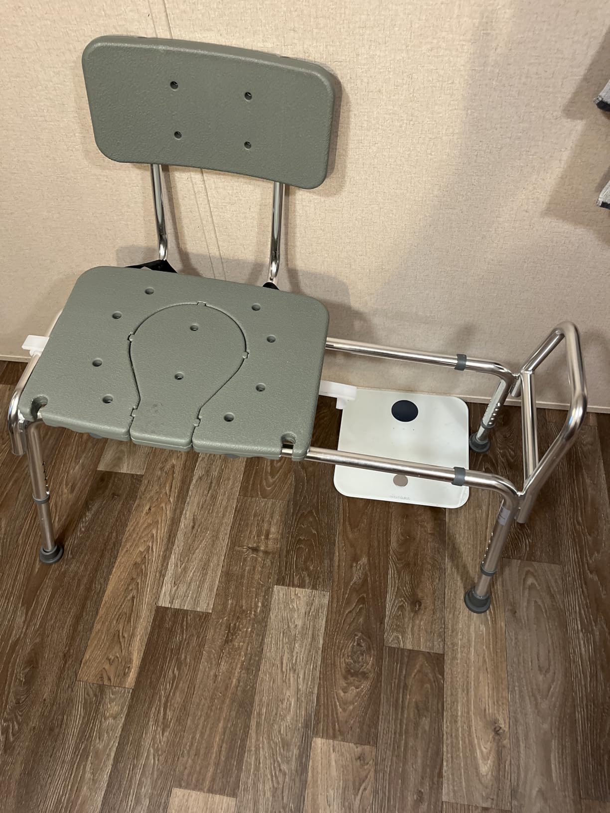 DMI Tub Transfer Bench and Shower Chair with Non Slip Aluminum Body, FSA Eligible, Adjustable Seat Height and Cut Out Access, Holds Weight up to 400 Lbs, Bath and Shower Safety, Transfer Bench customer photo 2