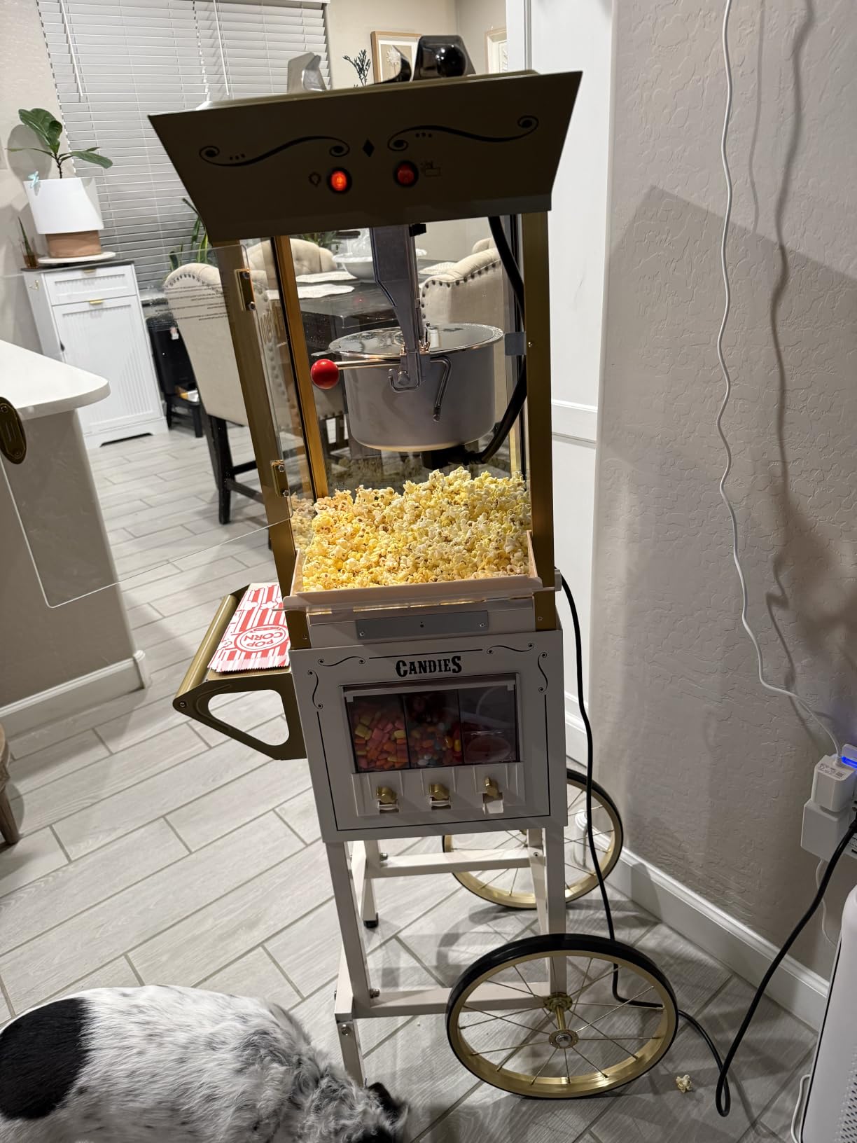 Nostalgia Popcorn Maker Machine - Professional Cart With 8 Oz Kettle Makes Up to 32 Cups - Vintage Popcorn Machine Movie Theater Style - Red customer photo 1