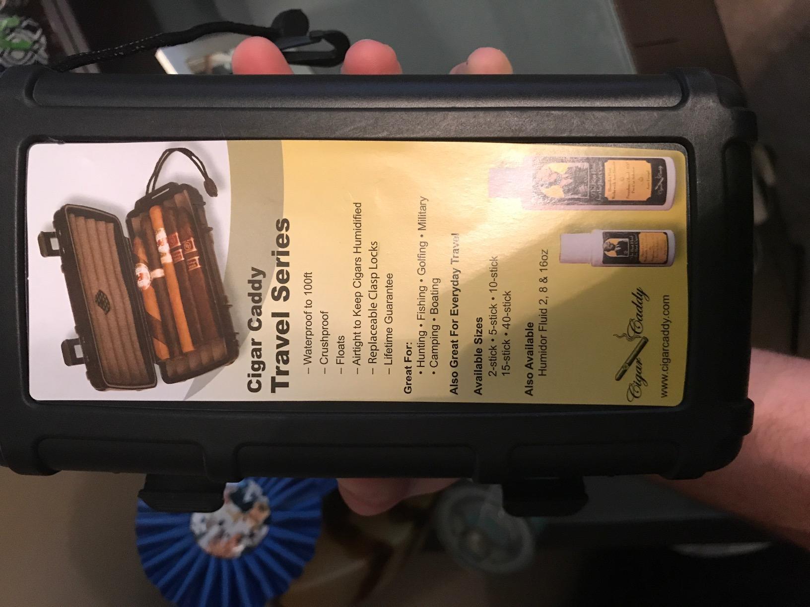 Cigar Caddy 3240 Matte Black Travel Cigar Humidor Case with Airtight Seal | Waterproof Cigar Holder with Humidifier Disc, Holds 10 Churchill Cigars customer photo 1