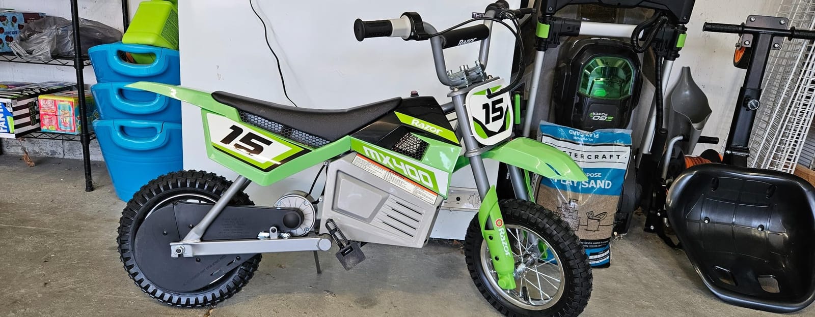 MX400 Dirt Rocket Electric Bike for Kids Ages 8+, 140 Pounds Max Weight, Green - 24-Volt Battery, up to 14 Mph, 30-Minute High Speed Ride Time, Twist-Grip Throttle, 12-Inch Pneumatic Tires customer photo 1