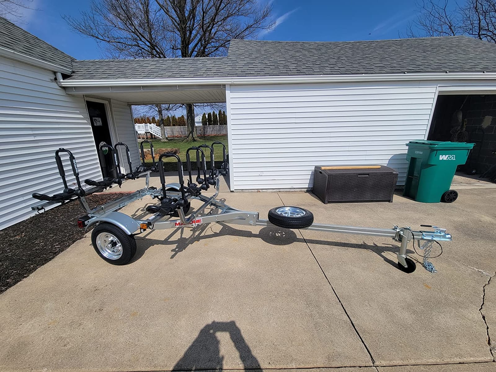 Malone MPG462G2 MicroSport 4 Kayak Trailer with 4 J-Rack Kayak Carriers & Spare Tire | 20' / 800 lbs Capacity | Fully Submersible customer photo 1