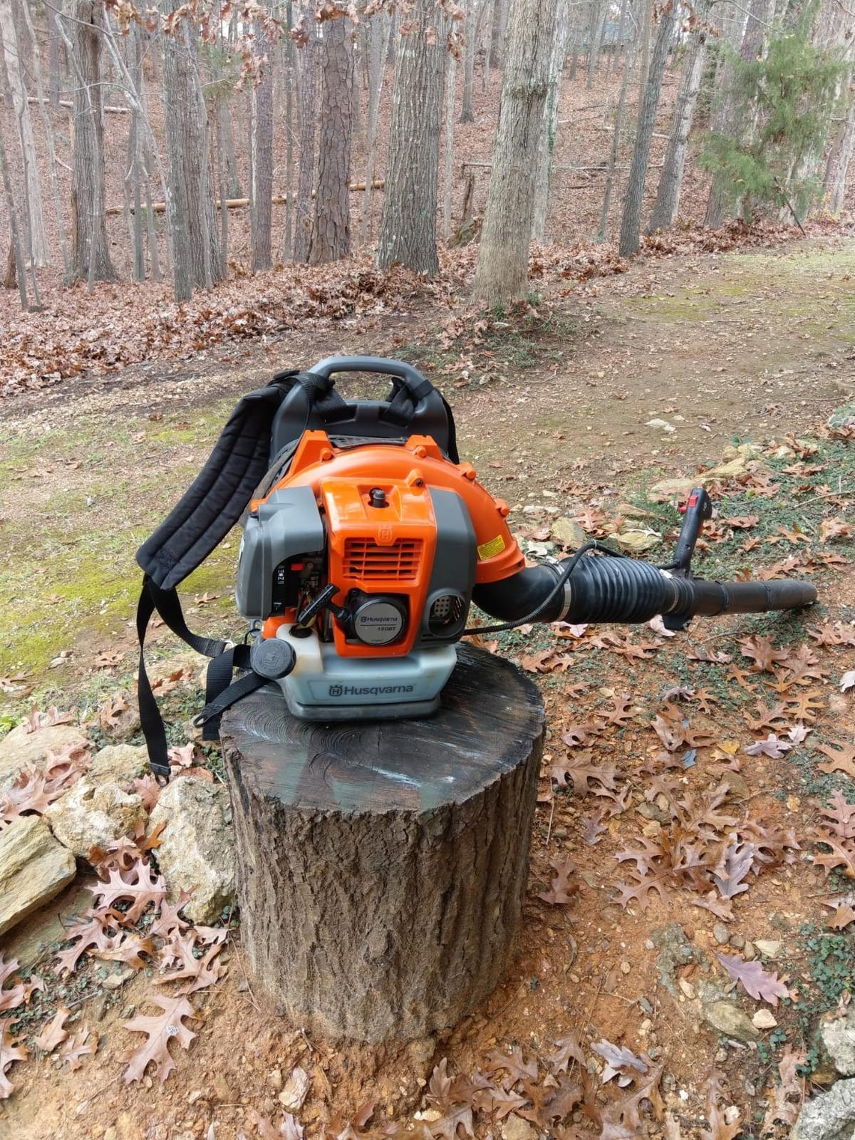 Husqvarna 350BT Gas Leaf Blower, 50.2-cc 2.1-HP 2-Cycle Backpack Leaf Blower with 692-CFM, 180-MPH, 21-N Powerful Clearing Performance and Ergonomic Harness System customer photo 2