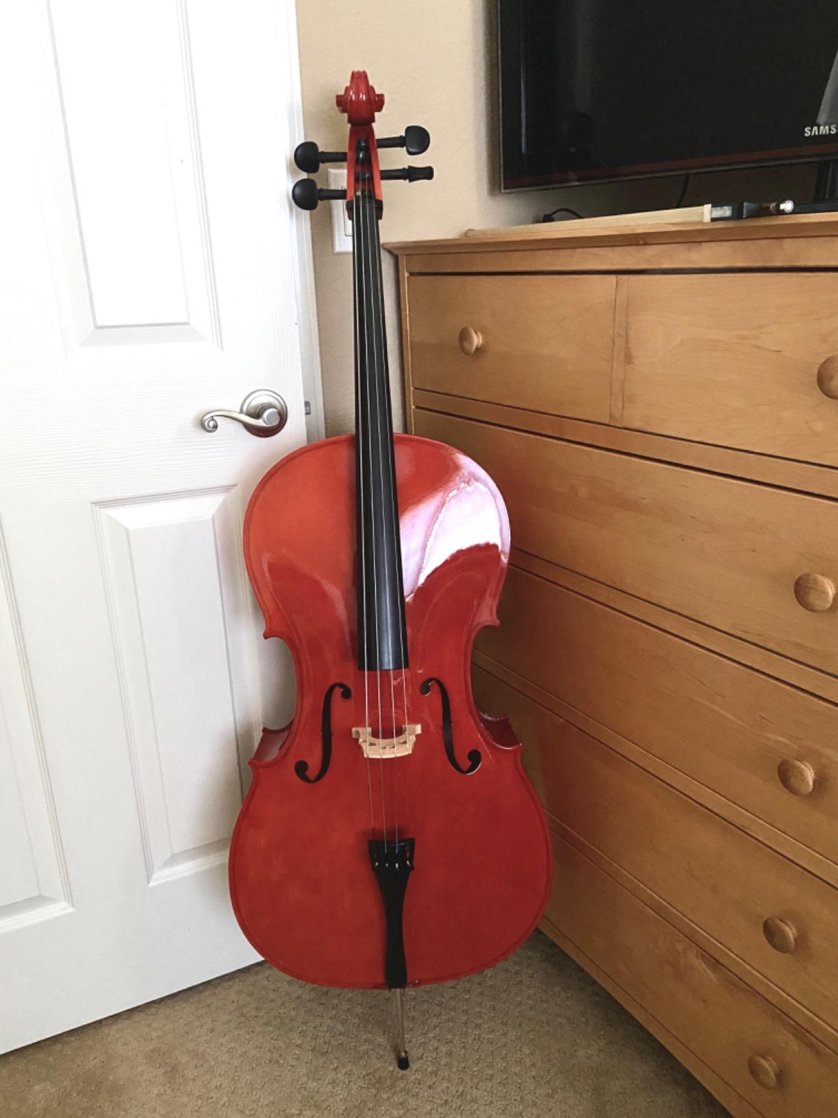 Cecilio 4/4 Full Size Cello Kit for Beginners, Spruce Top Acoustic Cello, Cello Kit with Bow, Stand, Rosin, Bag, Stringed Music Instruments for School Orchestras, Performances, Black customer photo 2