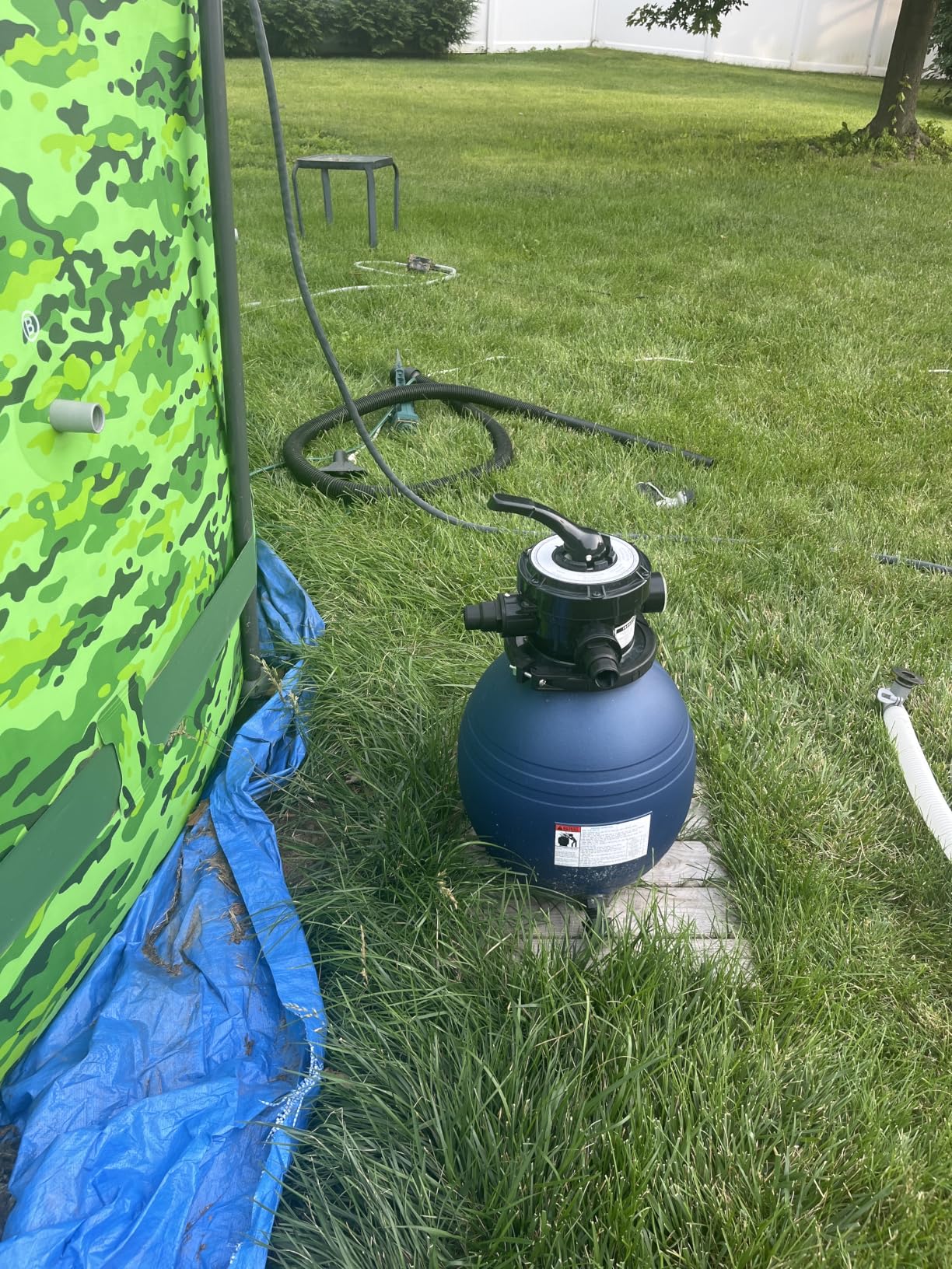 SWIMLINE HYDROTOOLS Complete Sand Filter System, 12 Inch Tank - for Above-Ground Pools Up to 8,000 Gallons, 1,980 GPH, 4-Way Multi-Port Valve customer photo 1